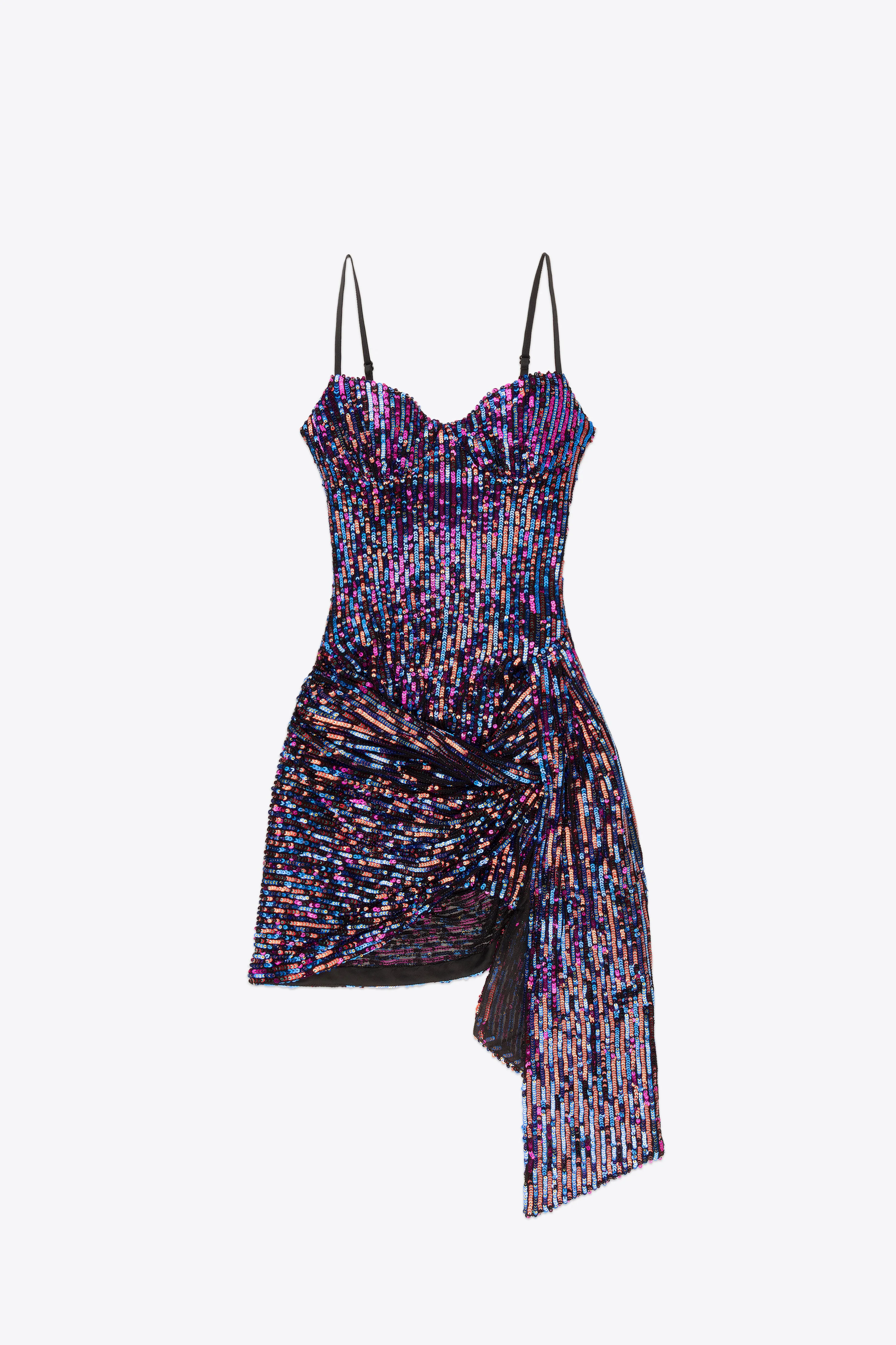 WRAPPED SEQUIN MINI DRESS - 1