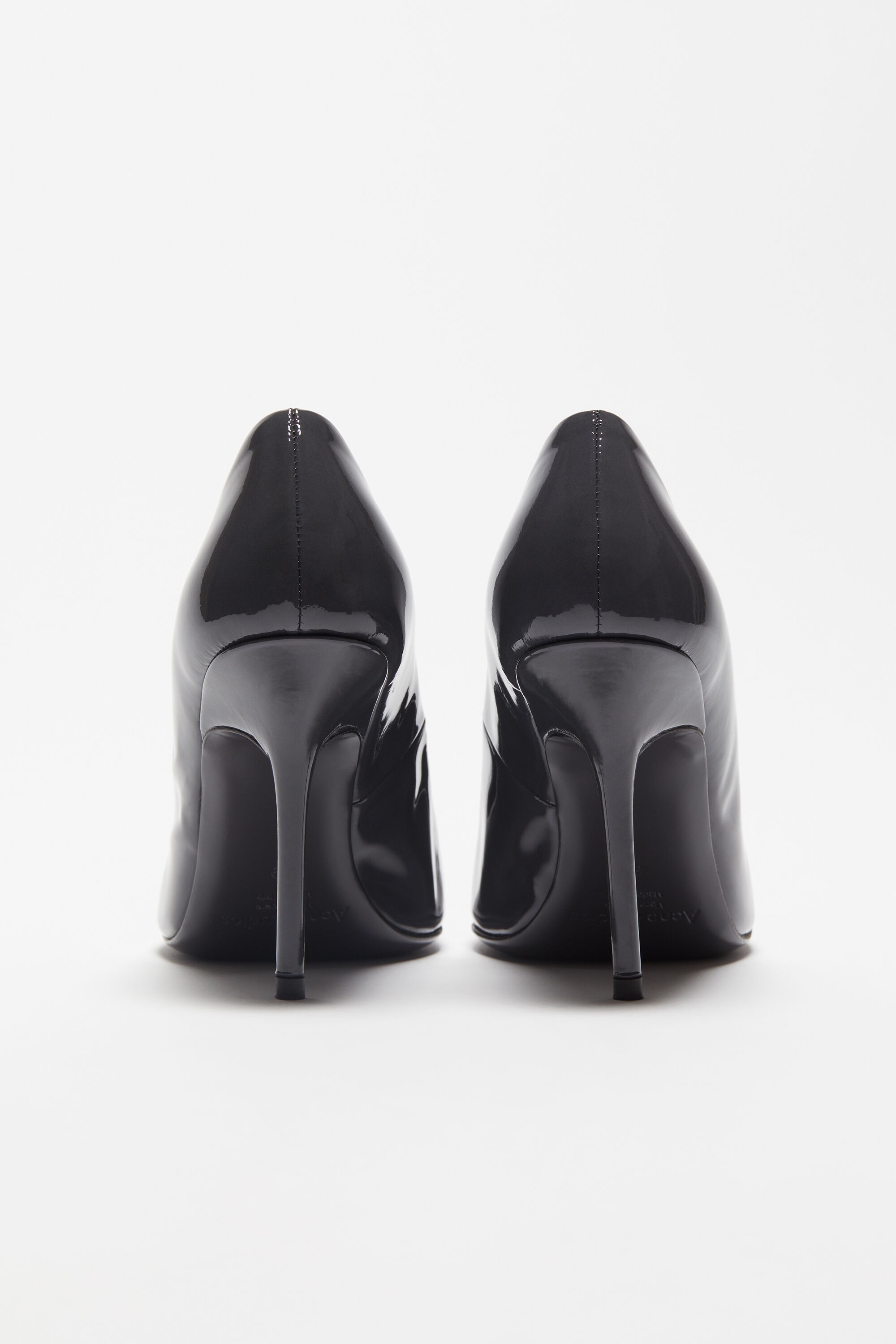 Leather heel pump - Anthracite grey - 3