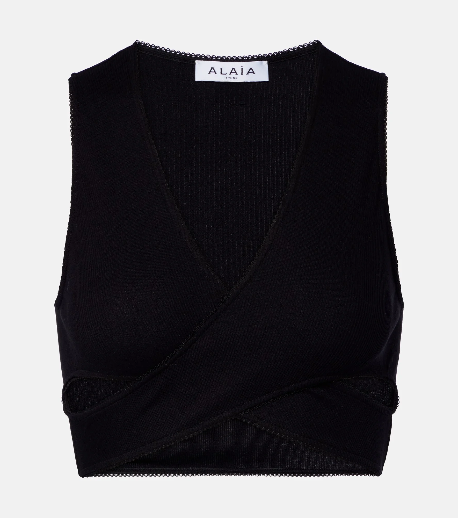 Ribbed-knit jersey crop top - 1