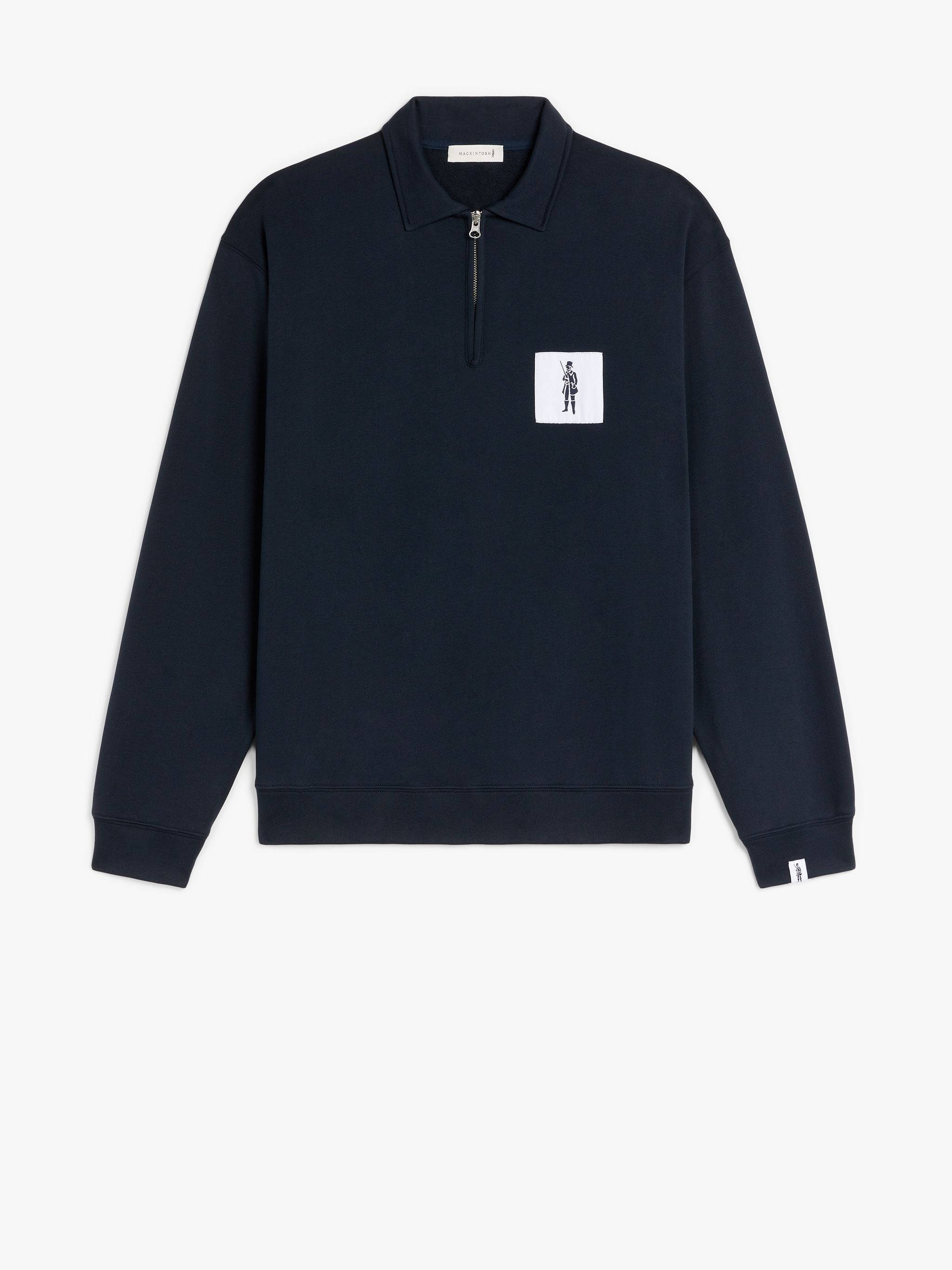 NAVY COTTON ZIP FRONT SWEATSHIRT | GJM-200 - 1