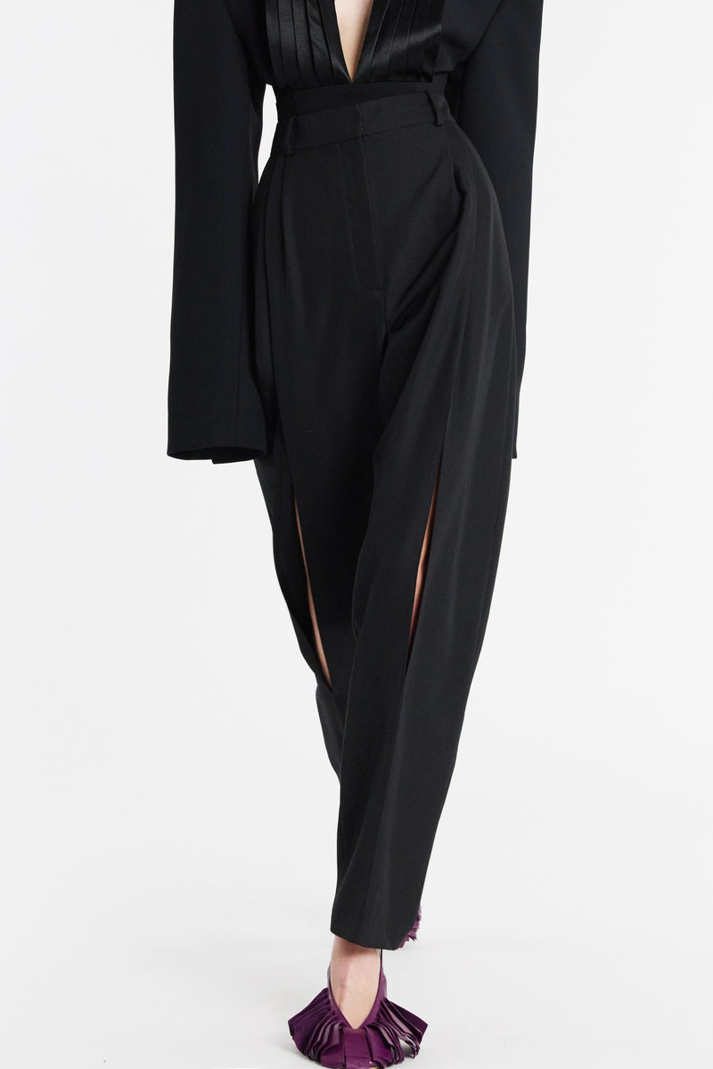 TROUSERS WITH VERTICAL KNEE SLITS BLACK 8