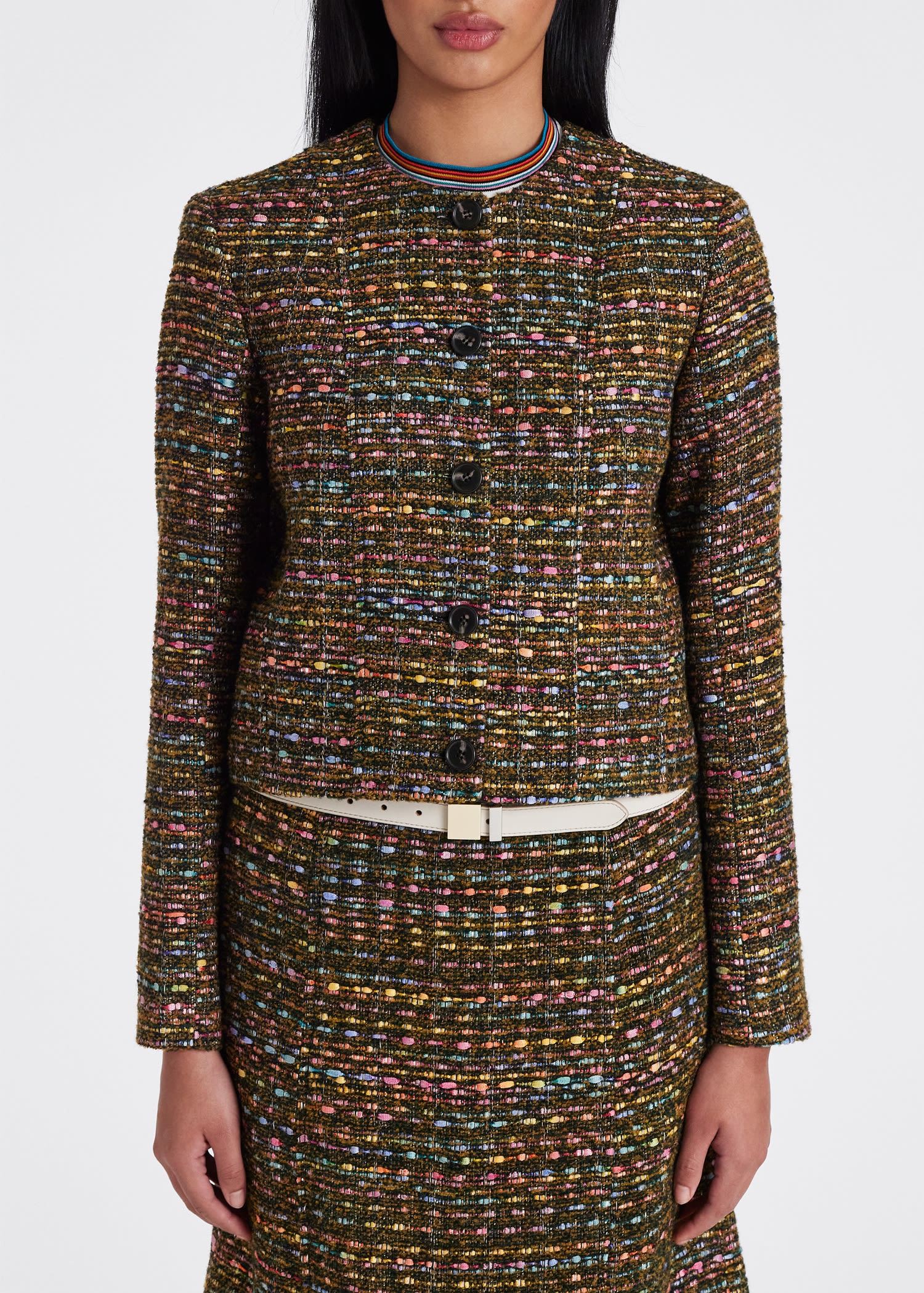 Tweed Cropped Jacket - 5