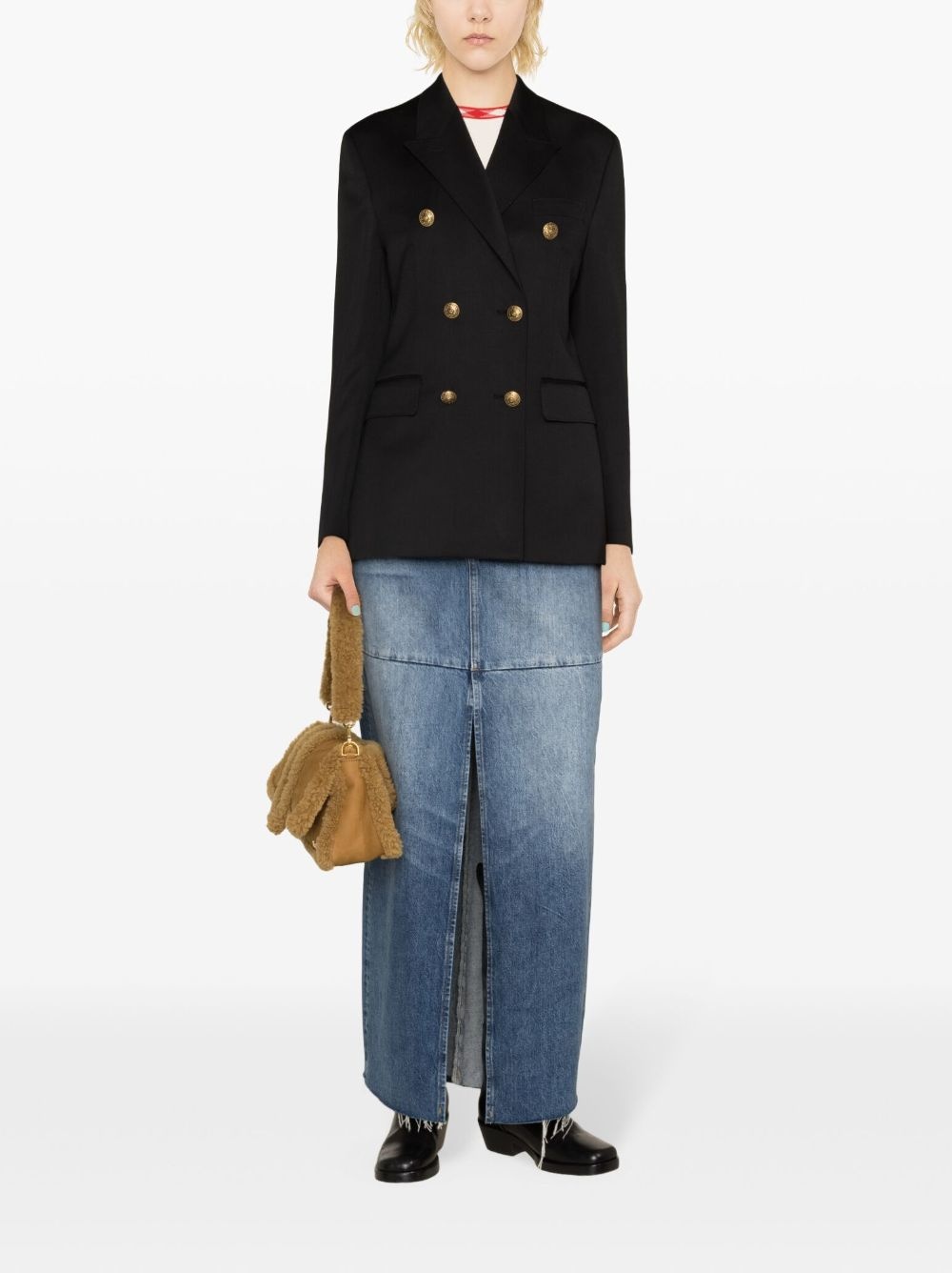 double-breasted virgin-wool blazer - 2