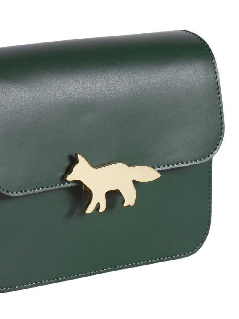 Maison Kitsuné fox-clasp leather cross body bag outlook