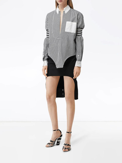 Burberry cut-out hem striped shirt outlook