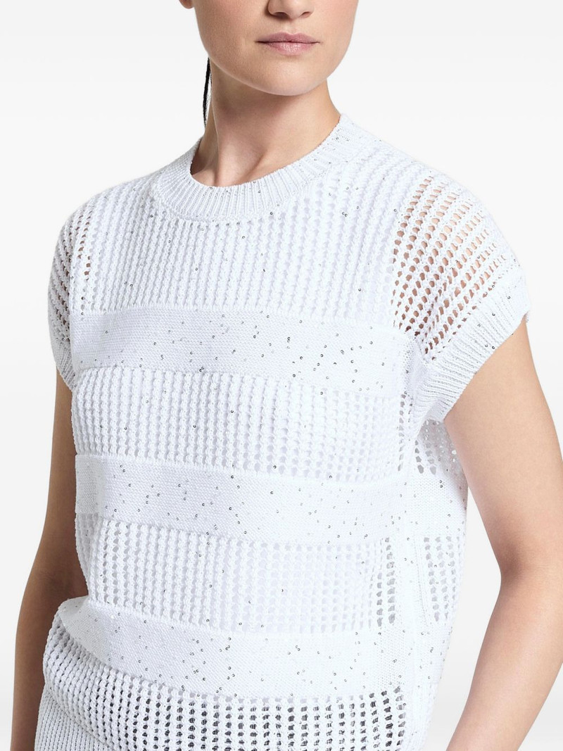 sequin-embellished open-knit sweater 3