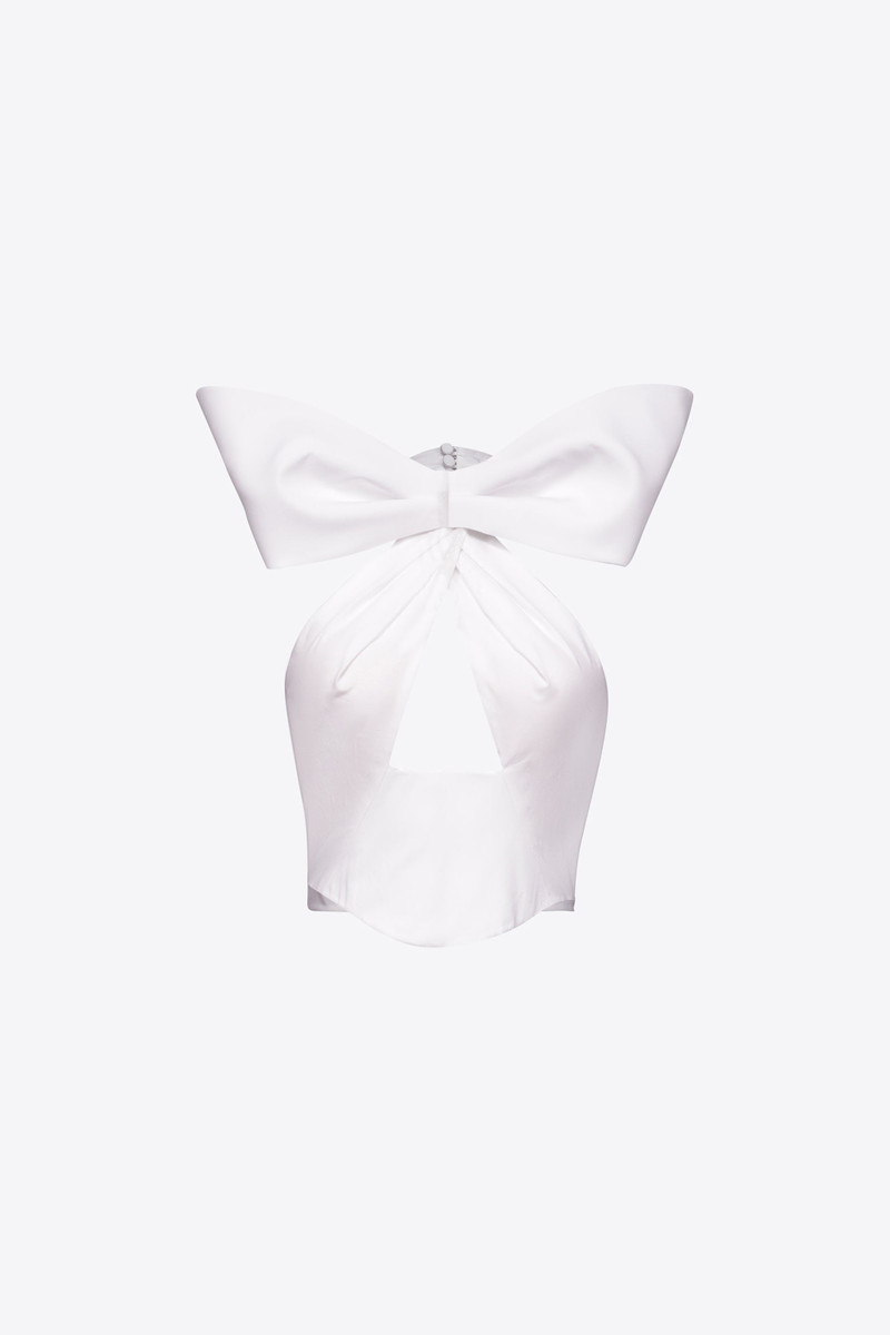 DISTRESSED CRYSTAL BOW HALTER TOP 1