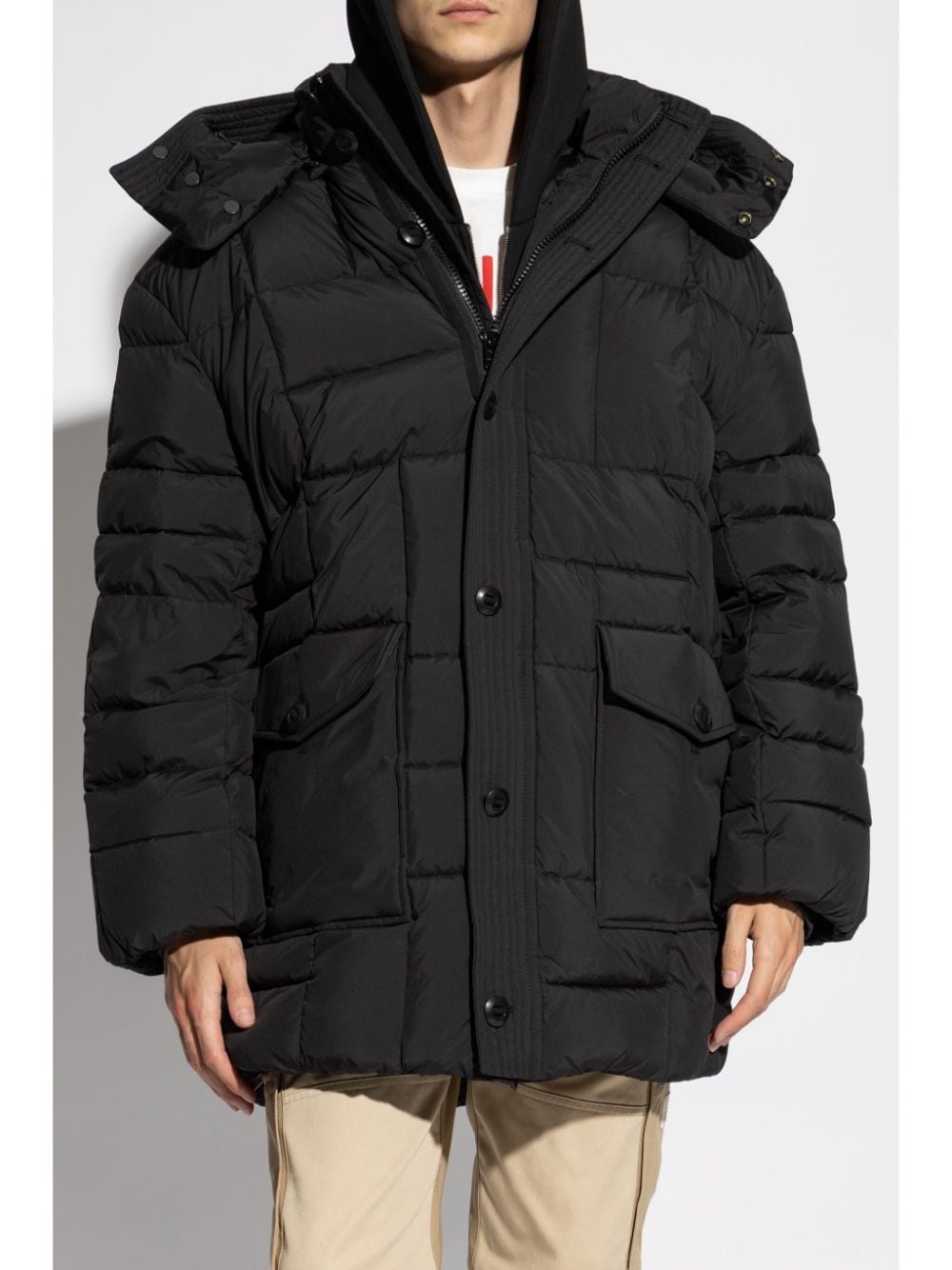 slouch-hood padded jacket - 3