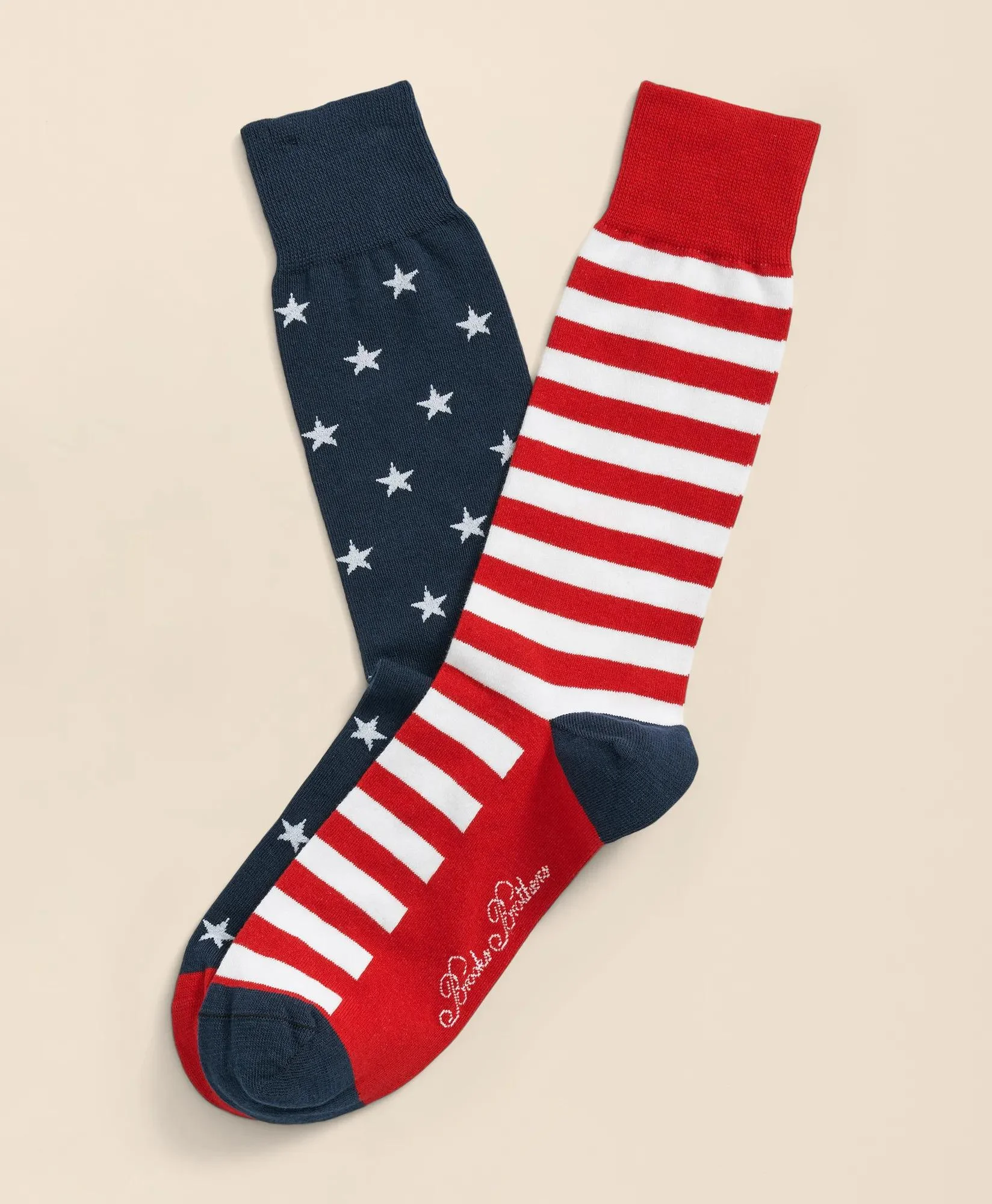 Cotton-Blend Stars & Stripes Socks - 1