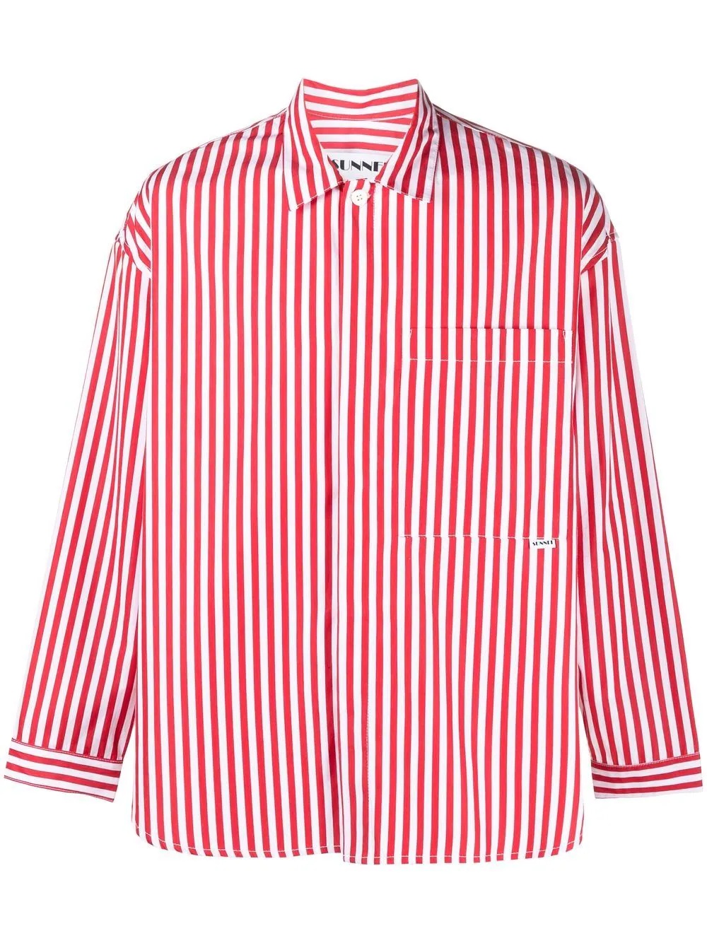 stripe-print cotton overshirt - 1