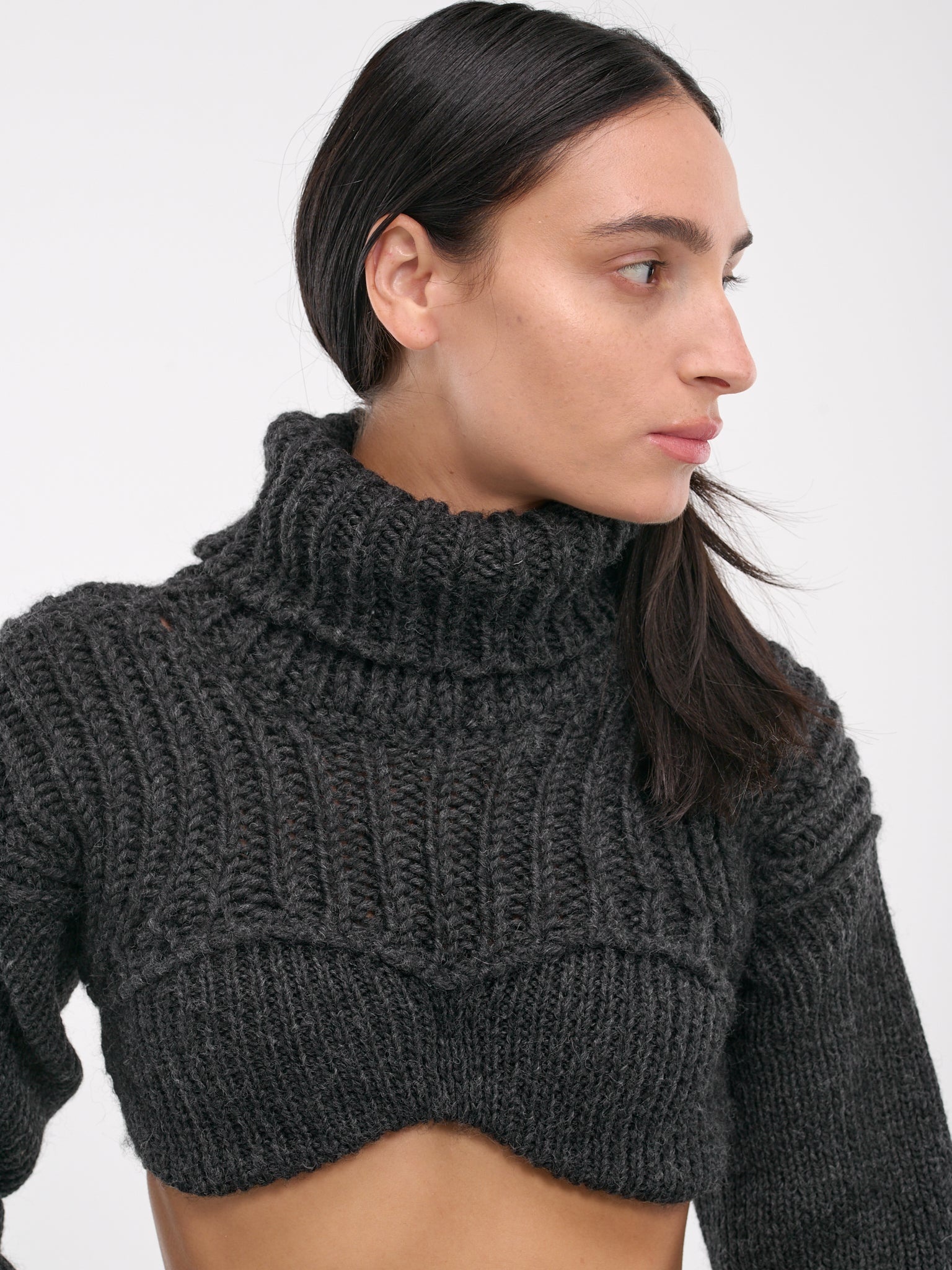 Cropped Acne Studios Black Turtleneck Buy Acne Studios Grey Crop