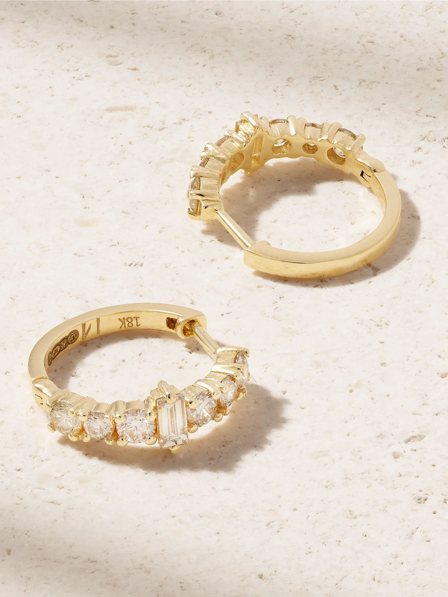 Rivulet Spread 18-karat gold diamond hoop earrings Gold - 3