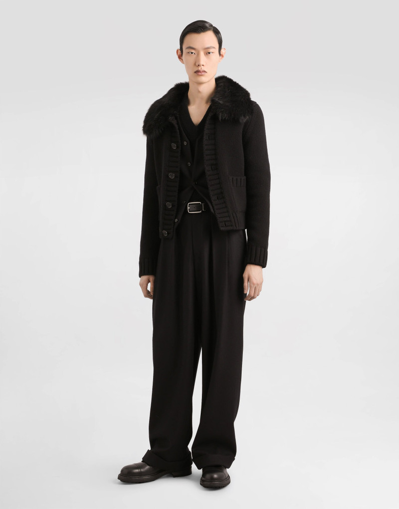 Dolce & Gabbana Wool jacket with fur-effect collar outlook