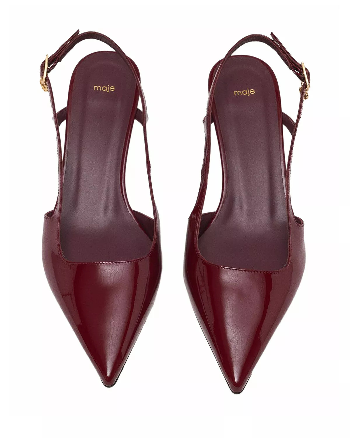 Women's Patent Leather Slingback Pumps - 4