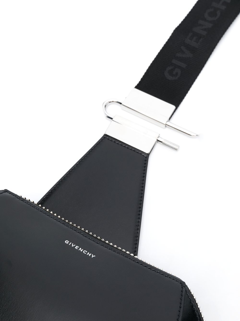 logo-print leather crossbody bag - 4
