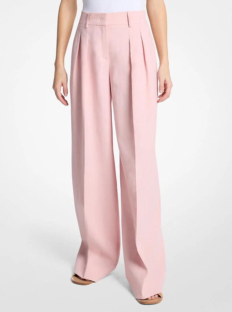 Linen Wide-Leg Trousers - 1