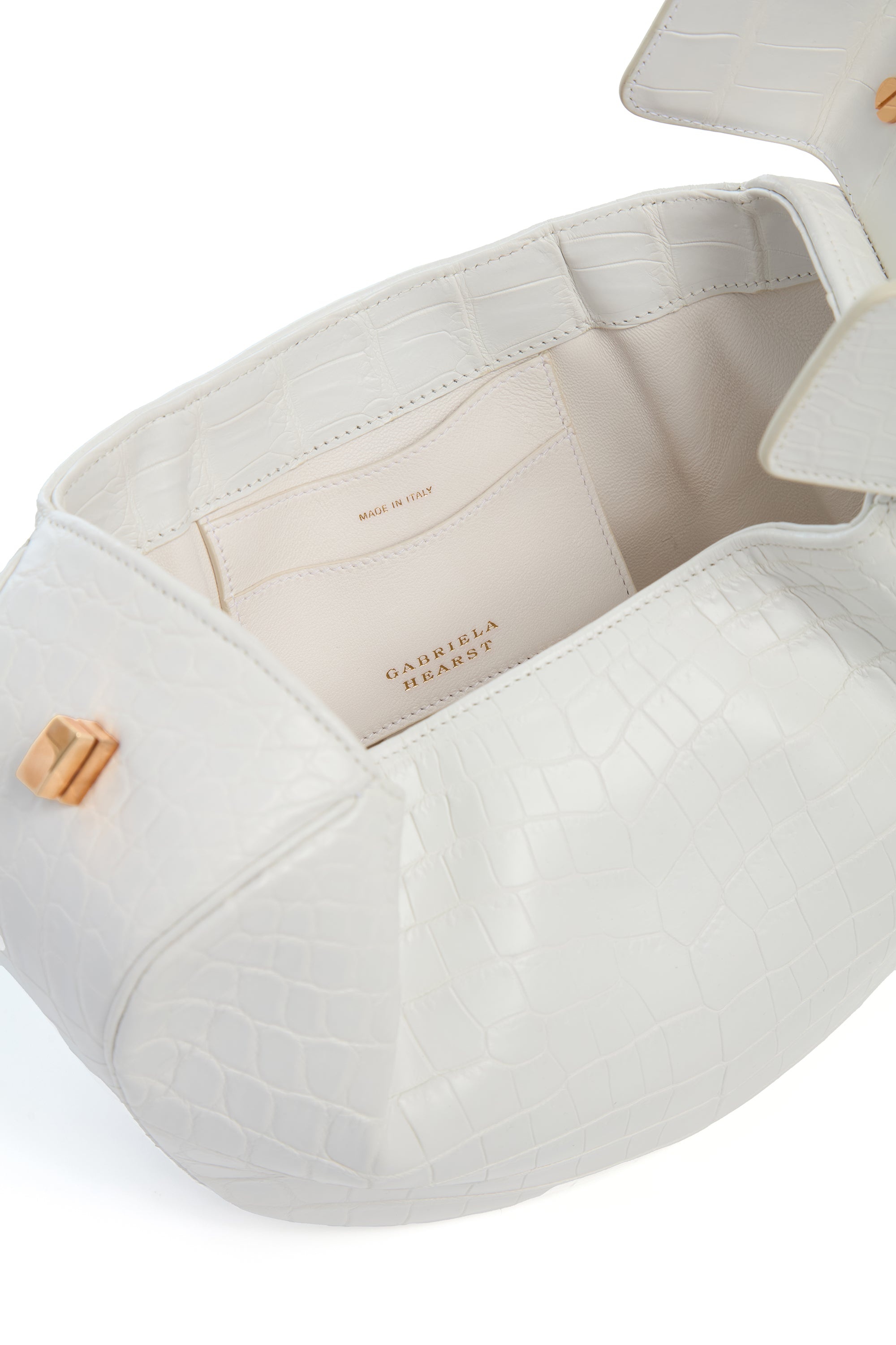 Nina Bag in Ivory Crocodile Leather - 4