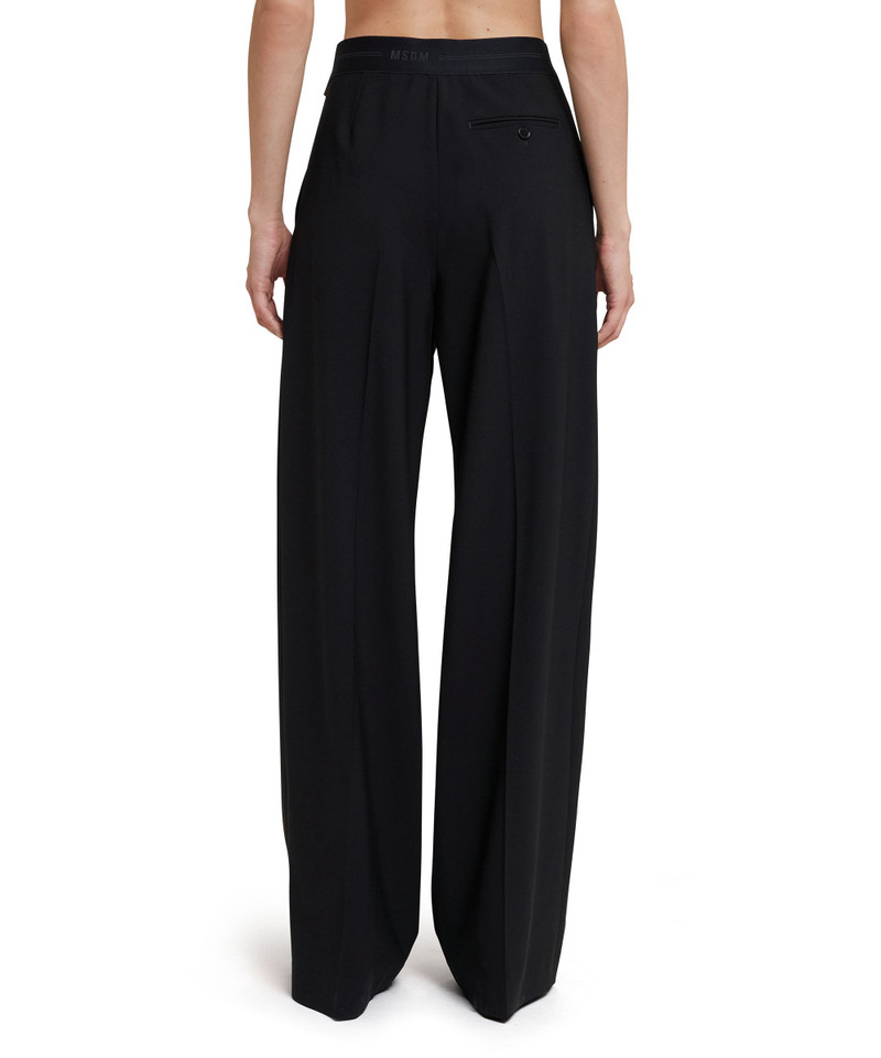 Fresh wool pleated pants with logoed elastic waistband 3