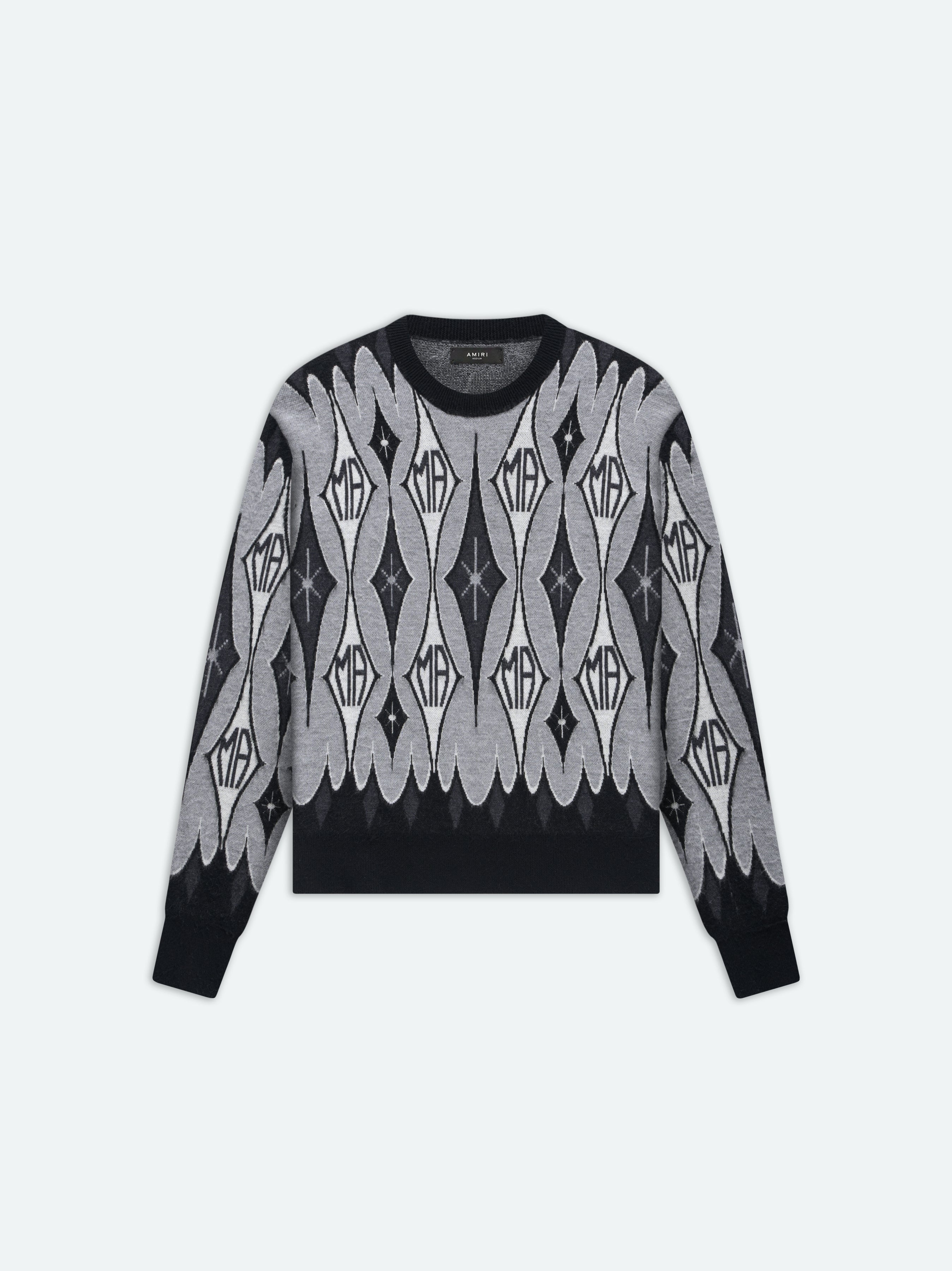 ARGYLE JACQUARD CREW - 1