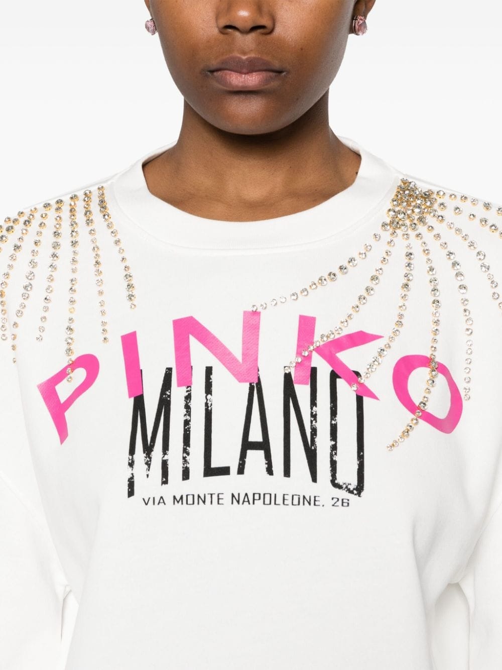 logo-print crystal-embellished sweatshirt - 5