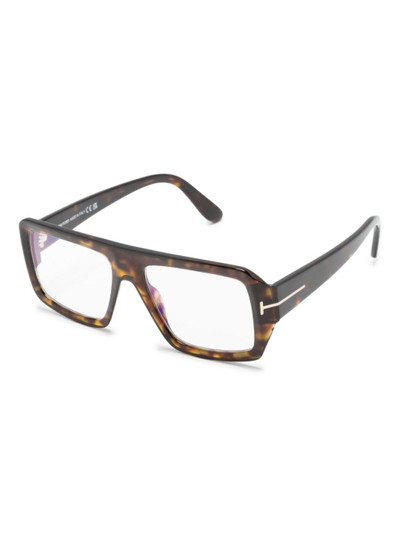 TOM FORD tortoiseshell-effect square-frame glasses outlook