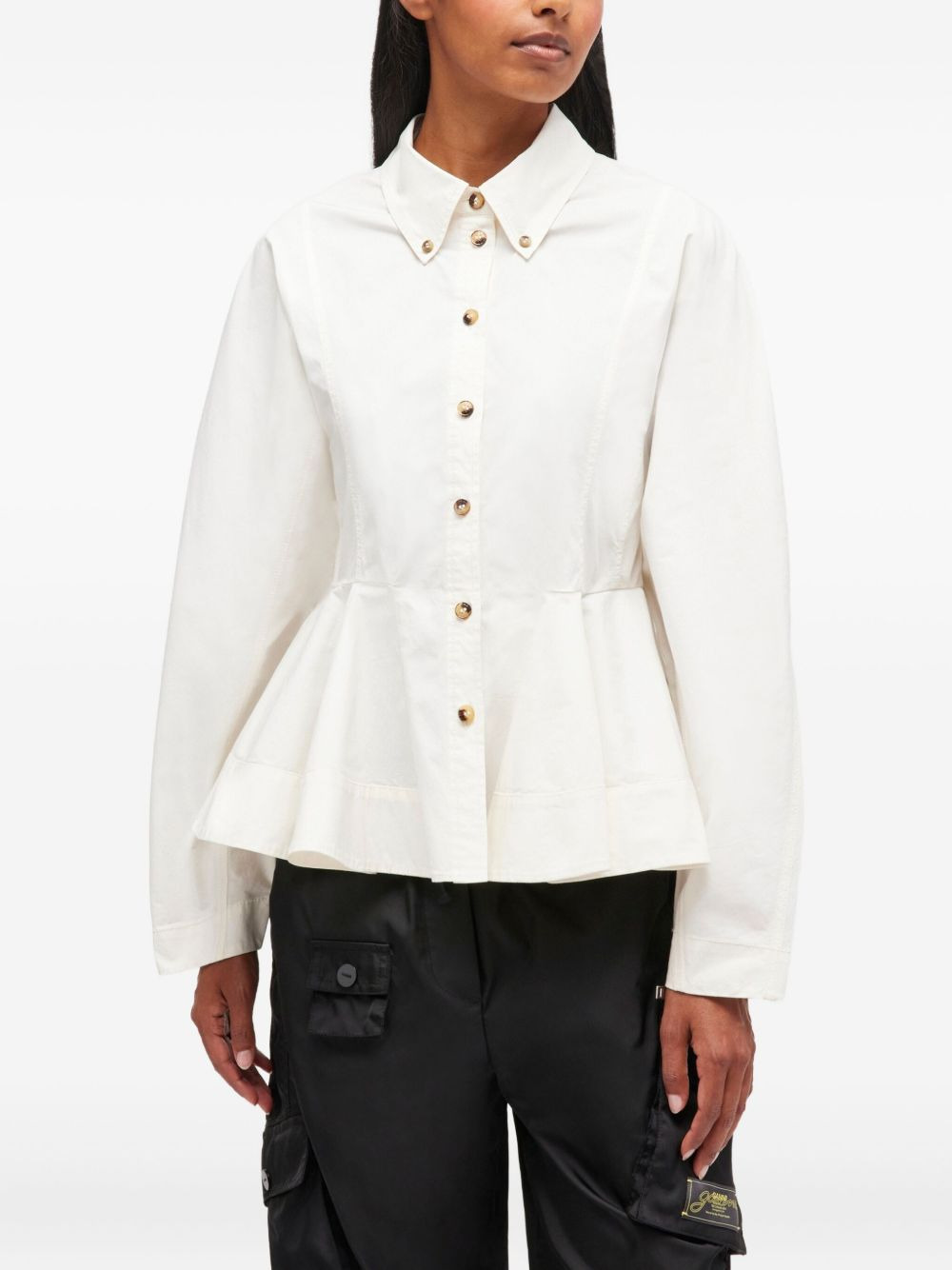peplum-detail button shirt - 3