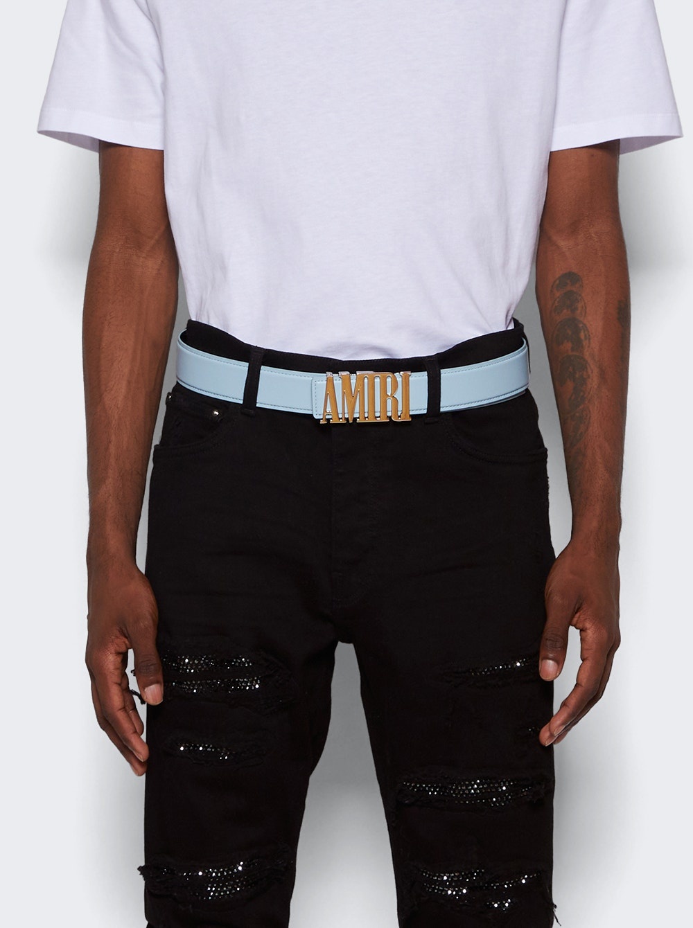 Nappa Amiri 4cm Belt Baby Blue - 2