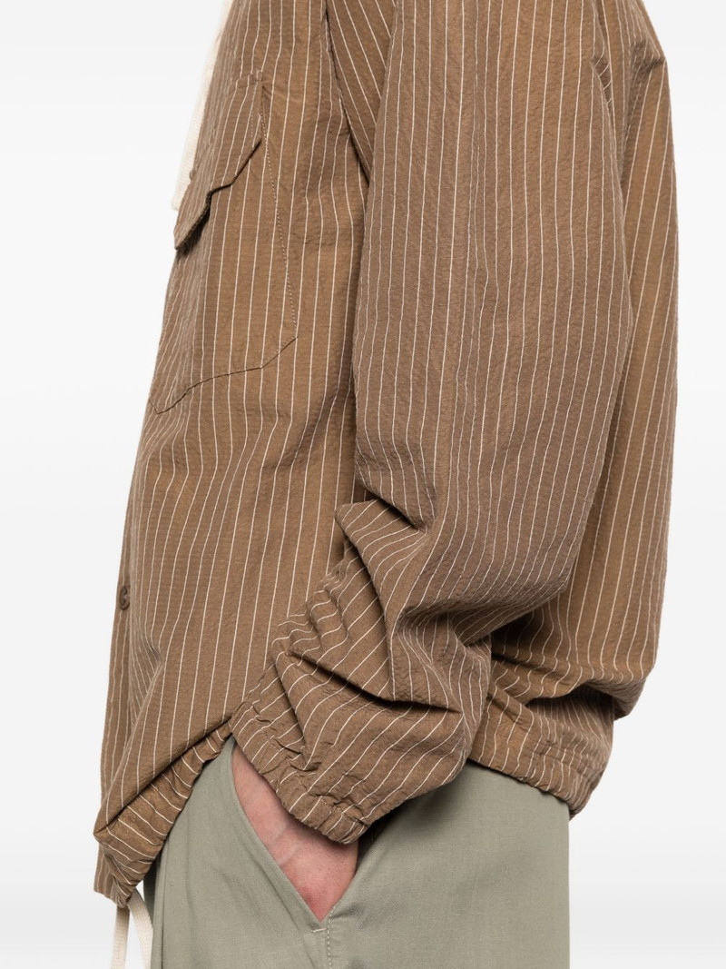 stripe-pattern hooded shirt jacket 5