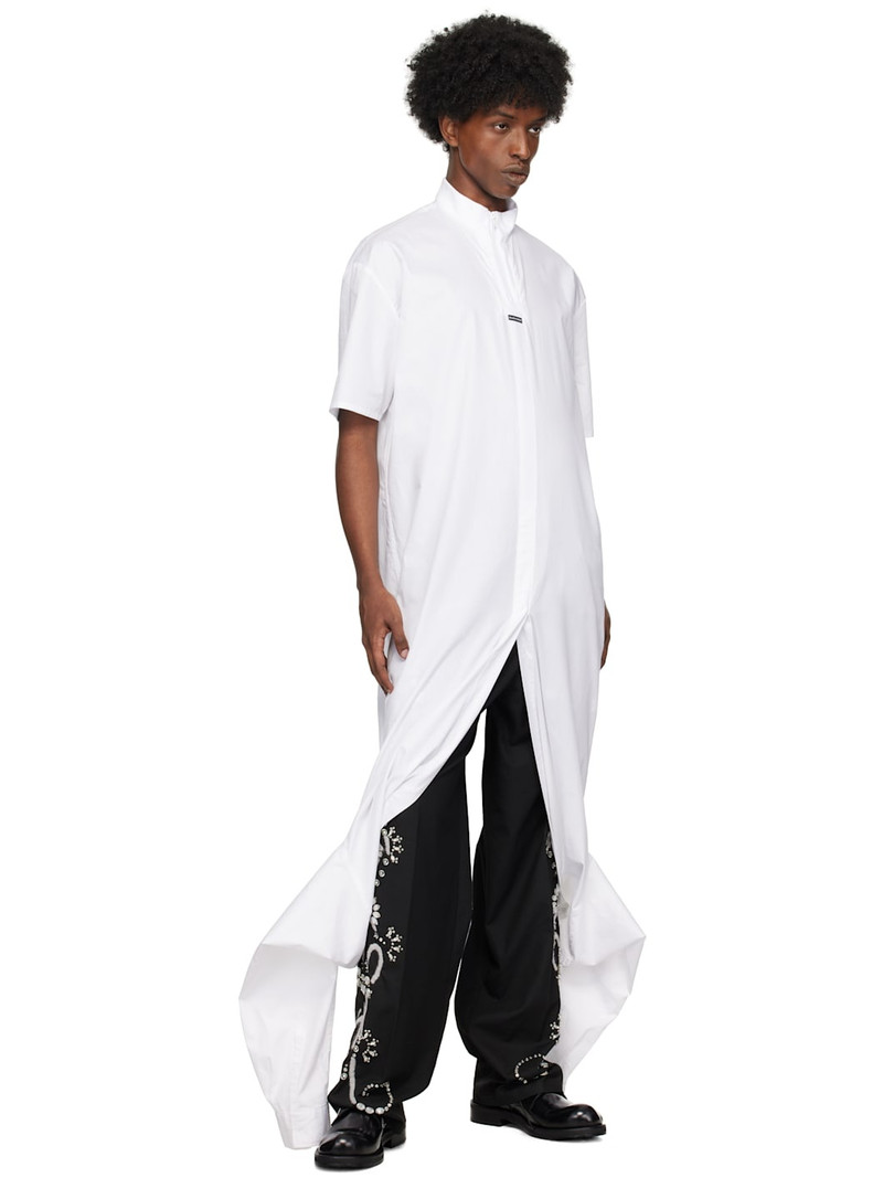 BLUEMARBLE White Double-Layered Foldover Long Sleeve Shirt outlook