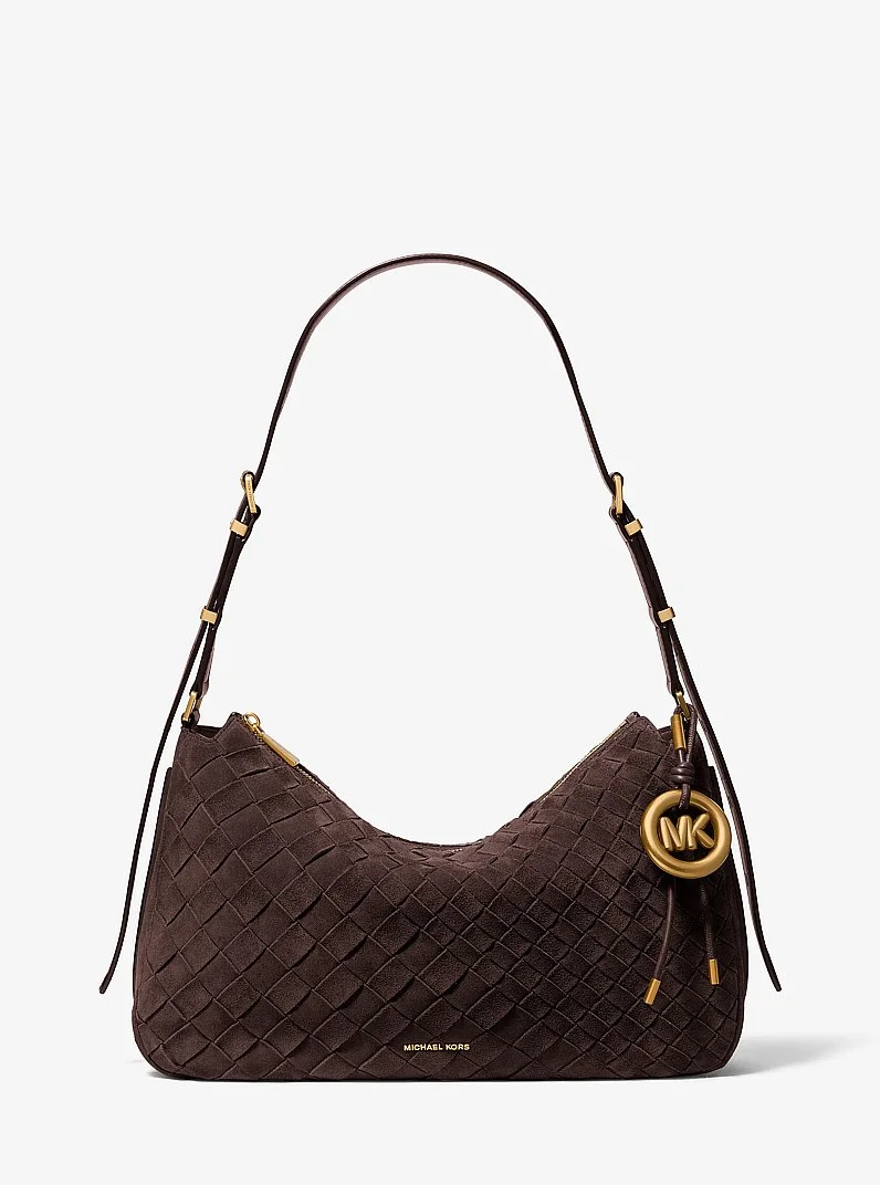 Nolita Medium Hand-Woven Suede Shoulder Bag - 1