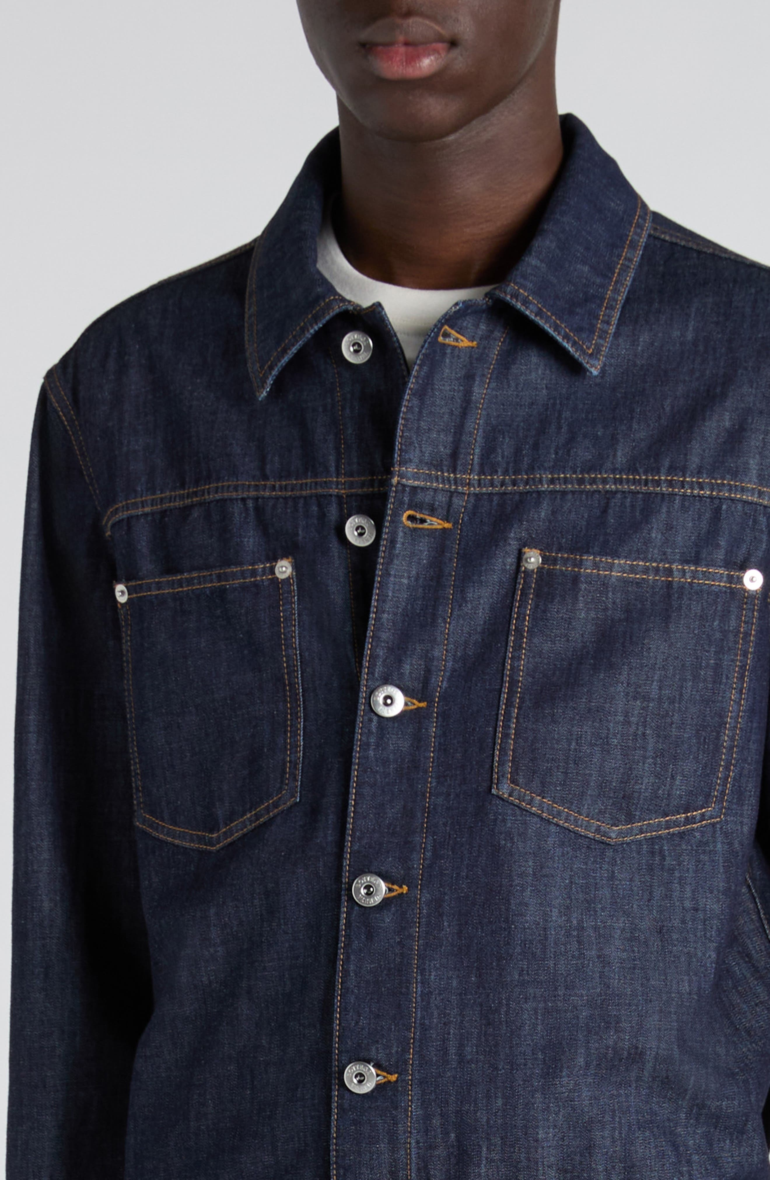 Bottega Veneta Indigo Wash Denim Trucker Jacket in 4245 Indigo at Nordstrom - 5