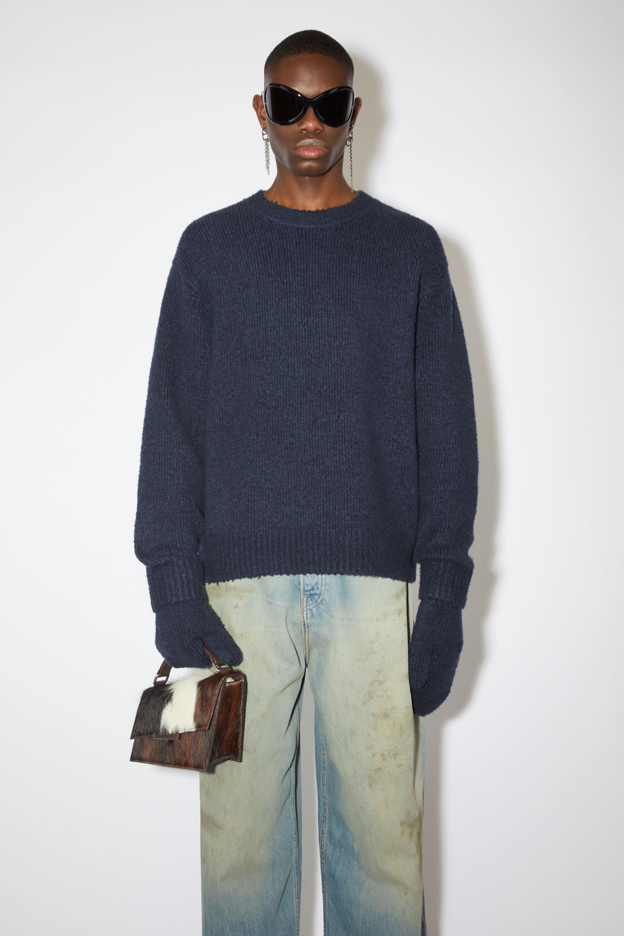 Wool blend jumper - Navy - 2