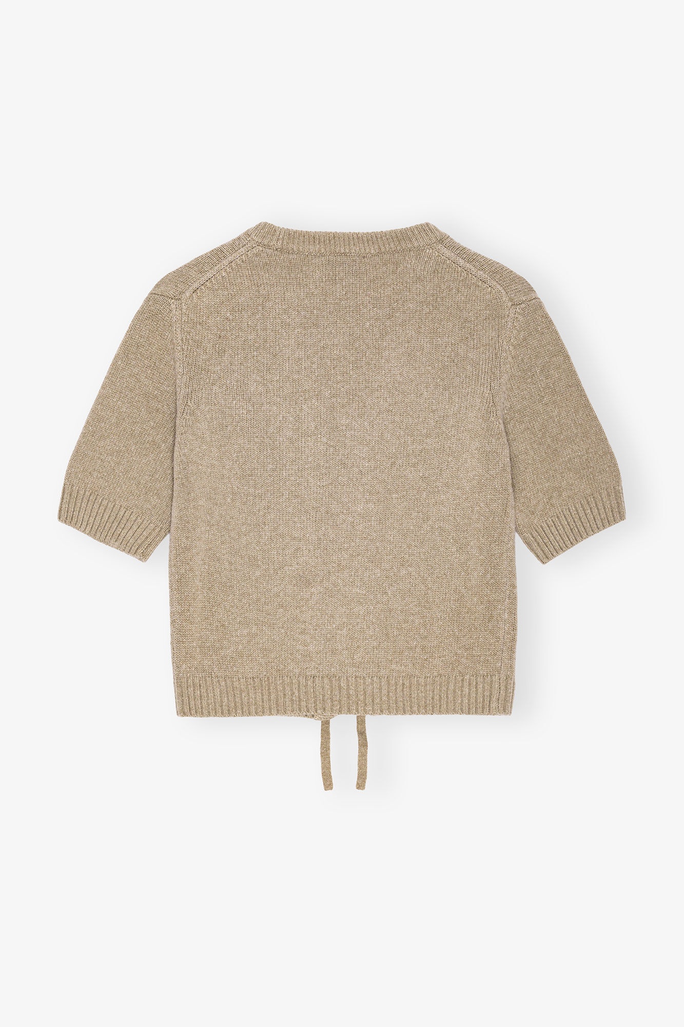 BROWN FUTURE WOOL MIX SHORT SLEEVE CARDIGAN - 6