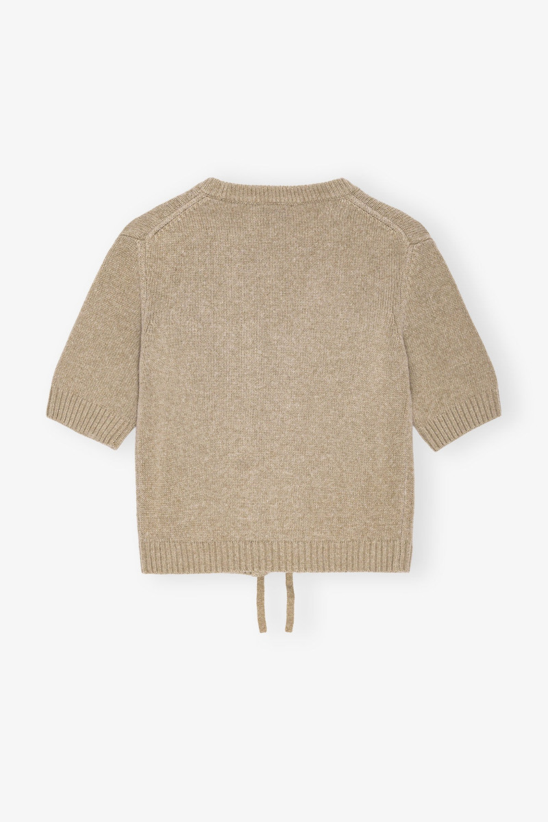 BROWN FUTURE WOOL MIX SHORT SLEEVE CARDIGAN 6