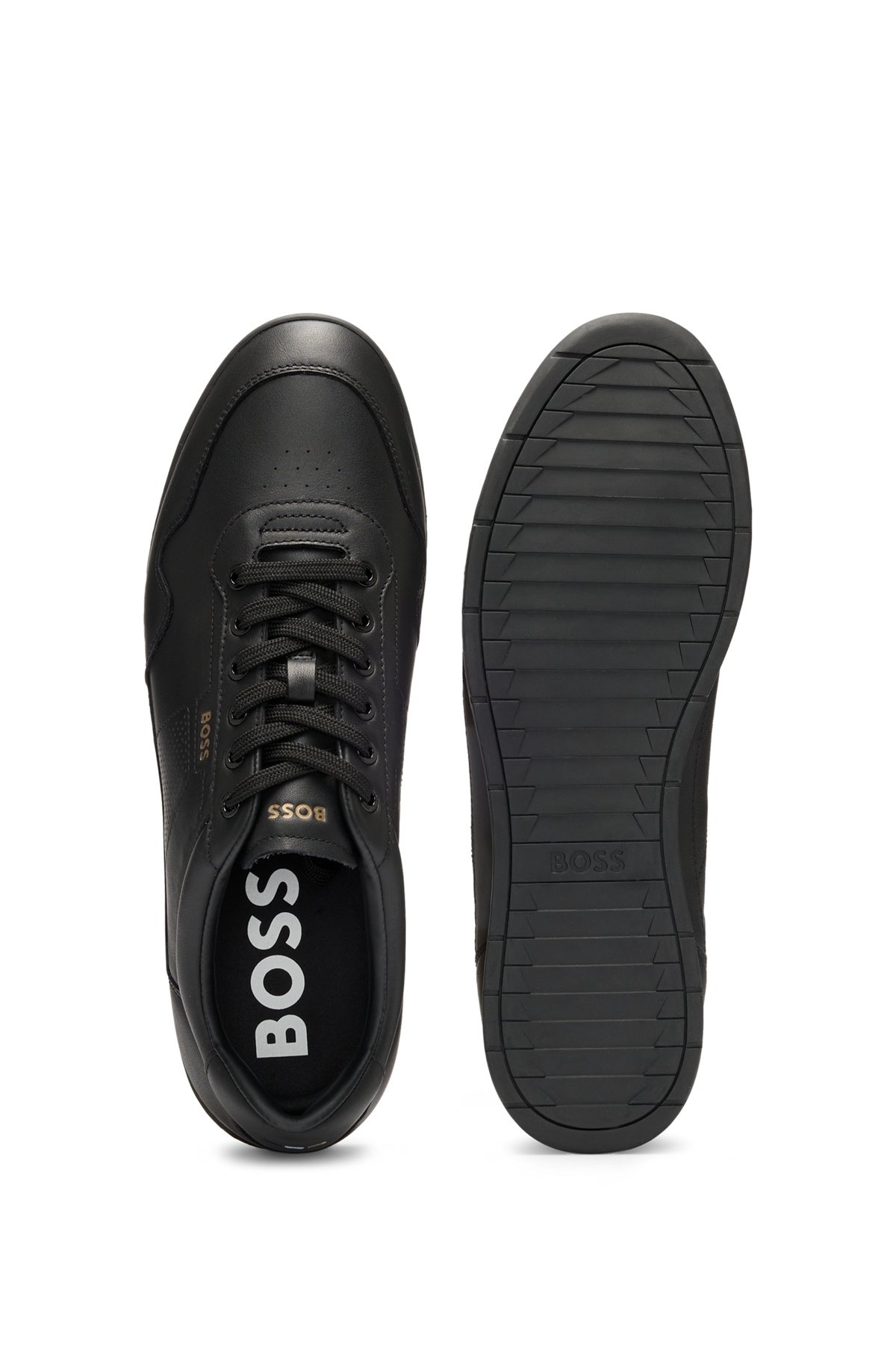 NAPPA-LEATHER TRAINERS WITH PERFORATED DETAILS - 4