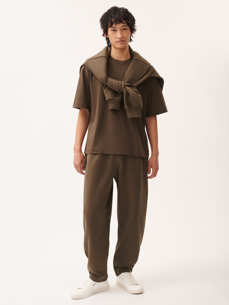 PANGAIA Mens DNA Barrel-Leg Track Pants - Cacoa Brown outlook