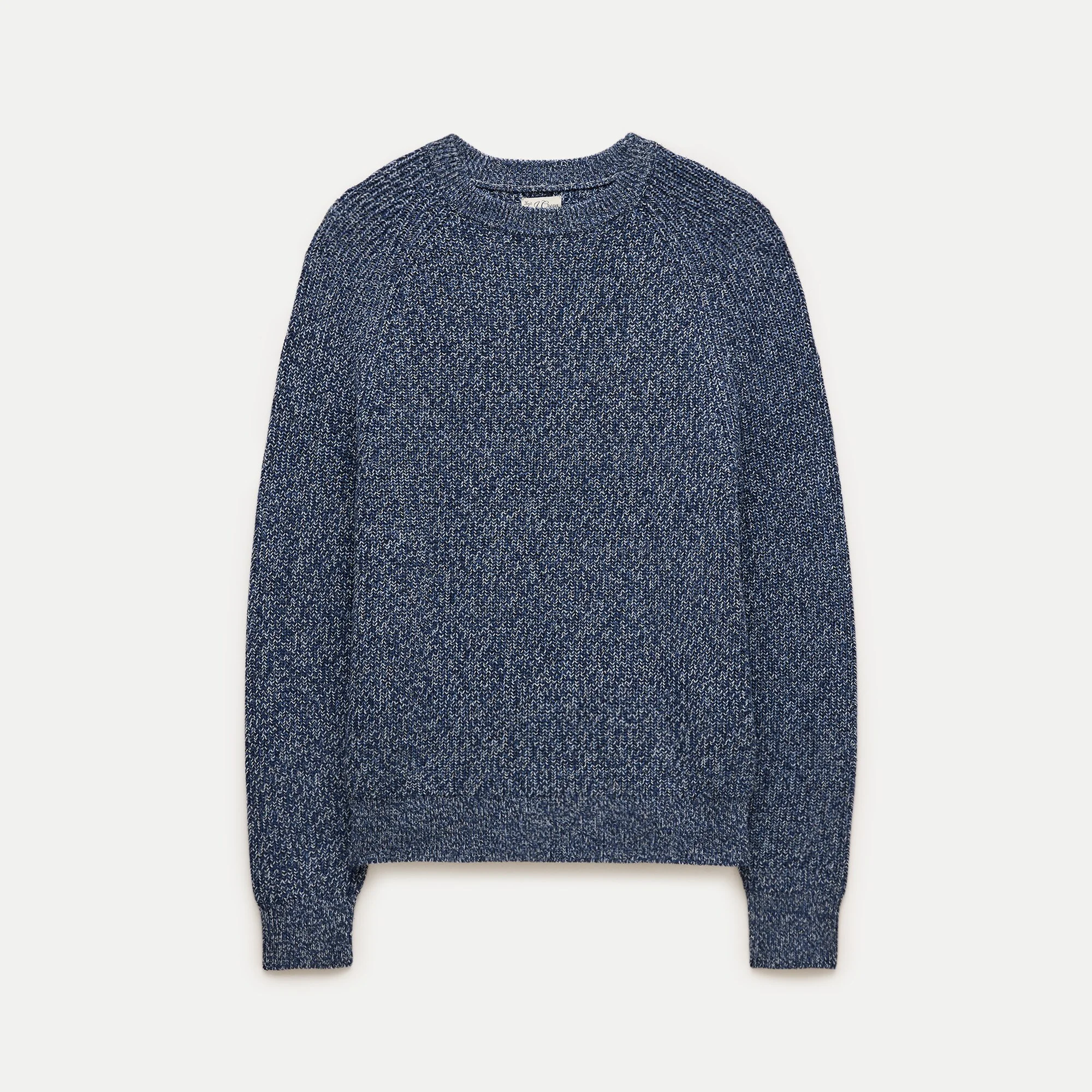 Rib-knit sweater in marled cotton - 1
