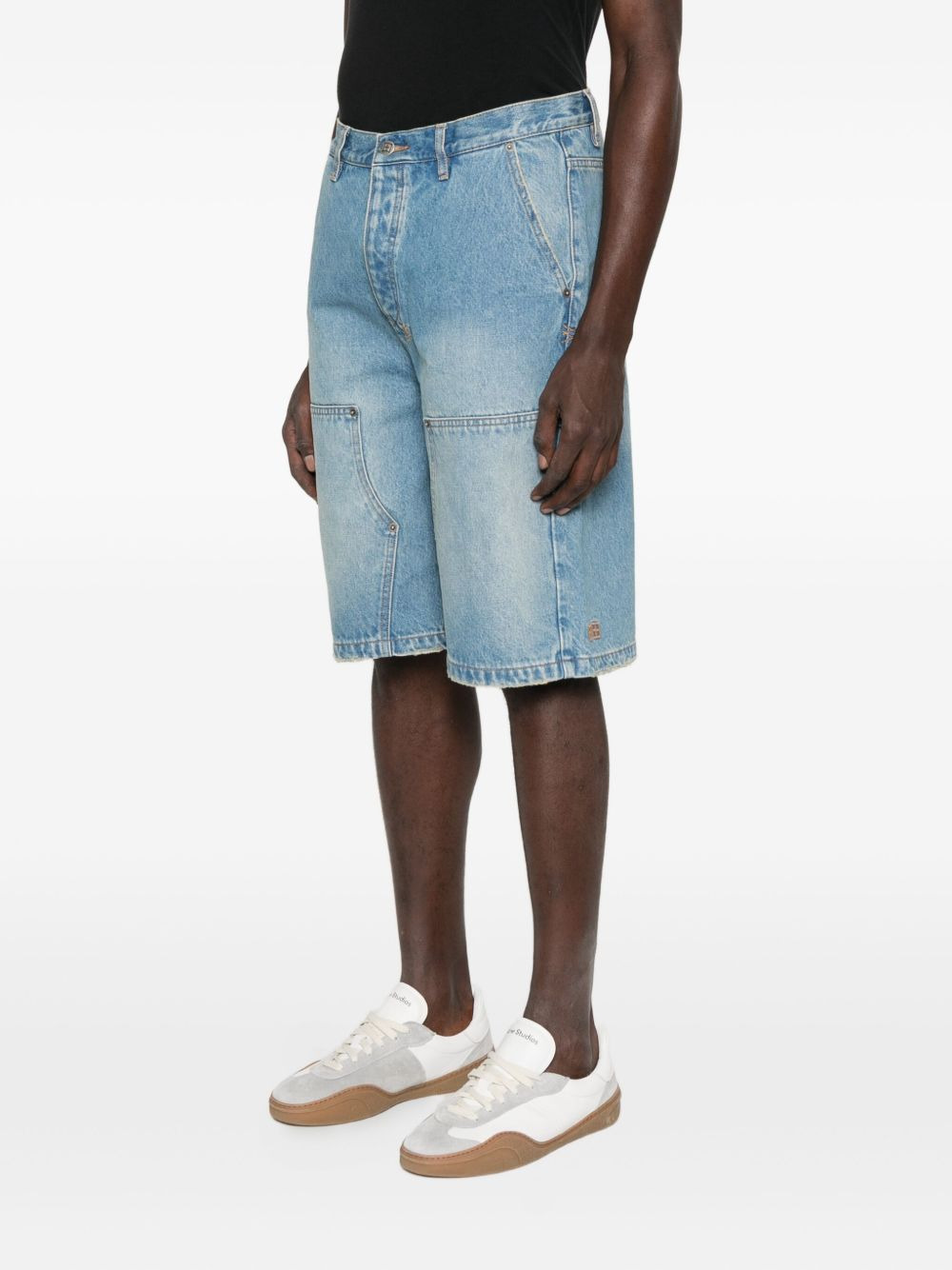 double-pocket denim shorts - 3