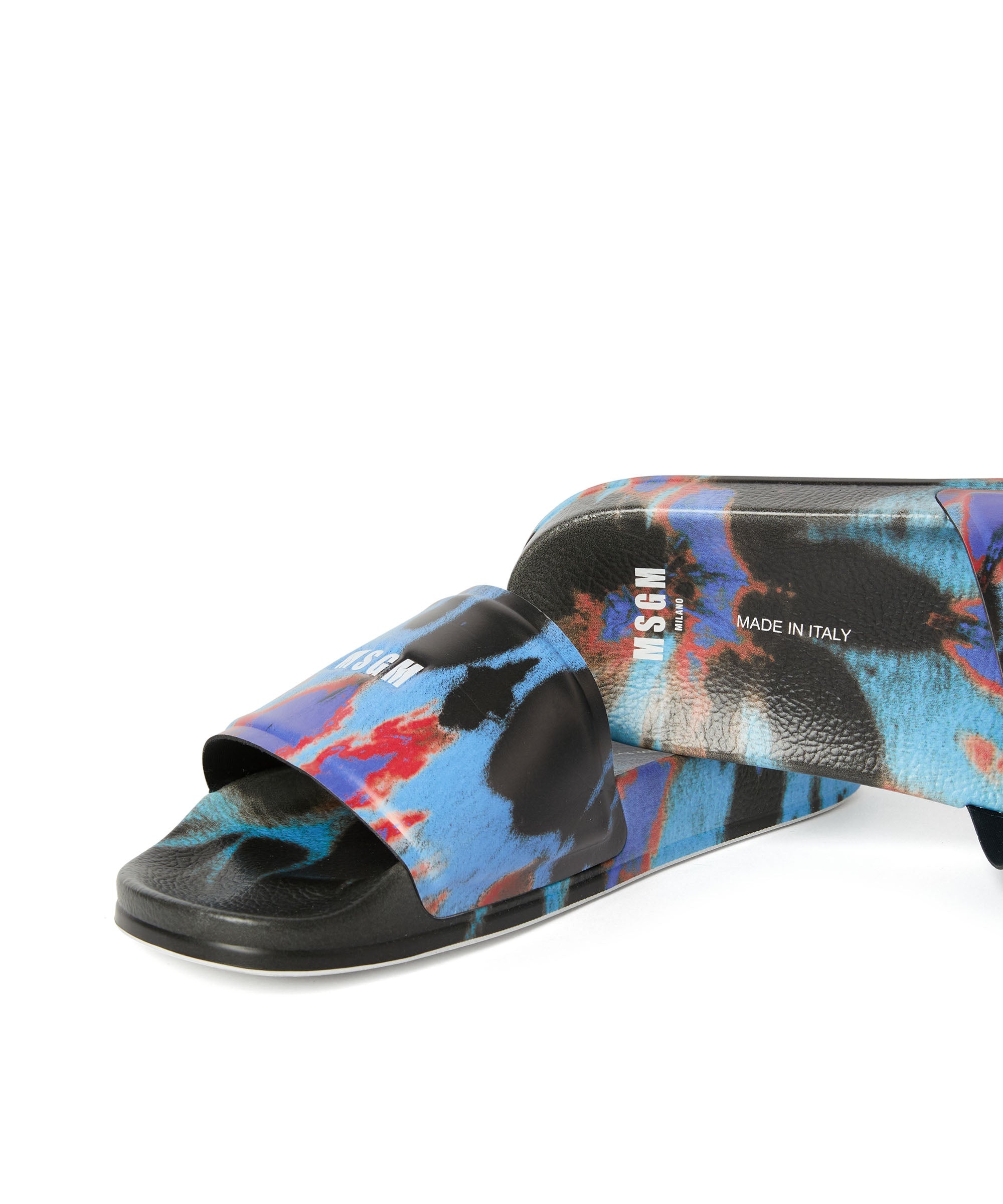 Tie dye pool slippers with MSGM micro logo - 4