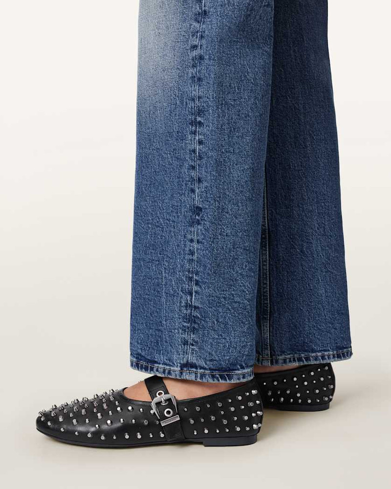 ALLSAINTS SABINE LEATHER STUD SHOES outlook