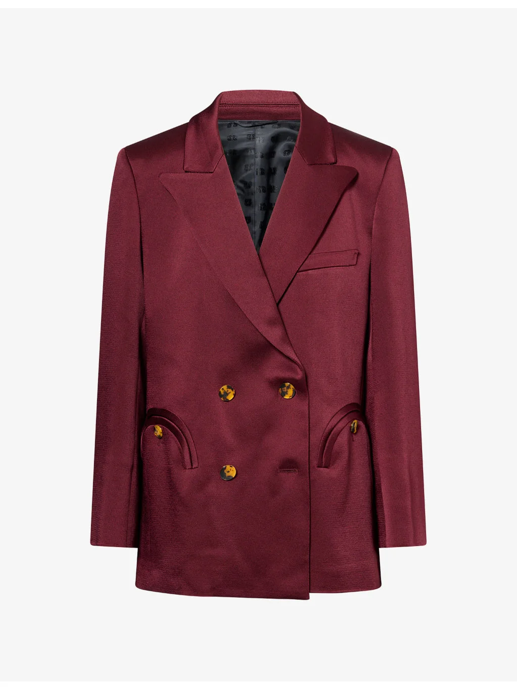 Everynight Double-Breasted Satin Blazer - 1