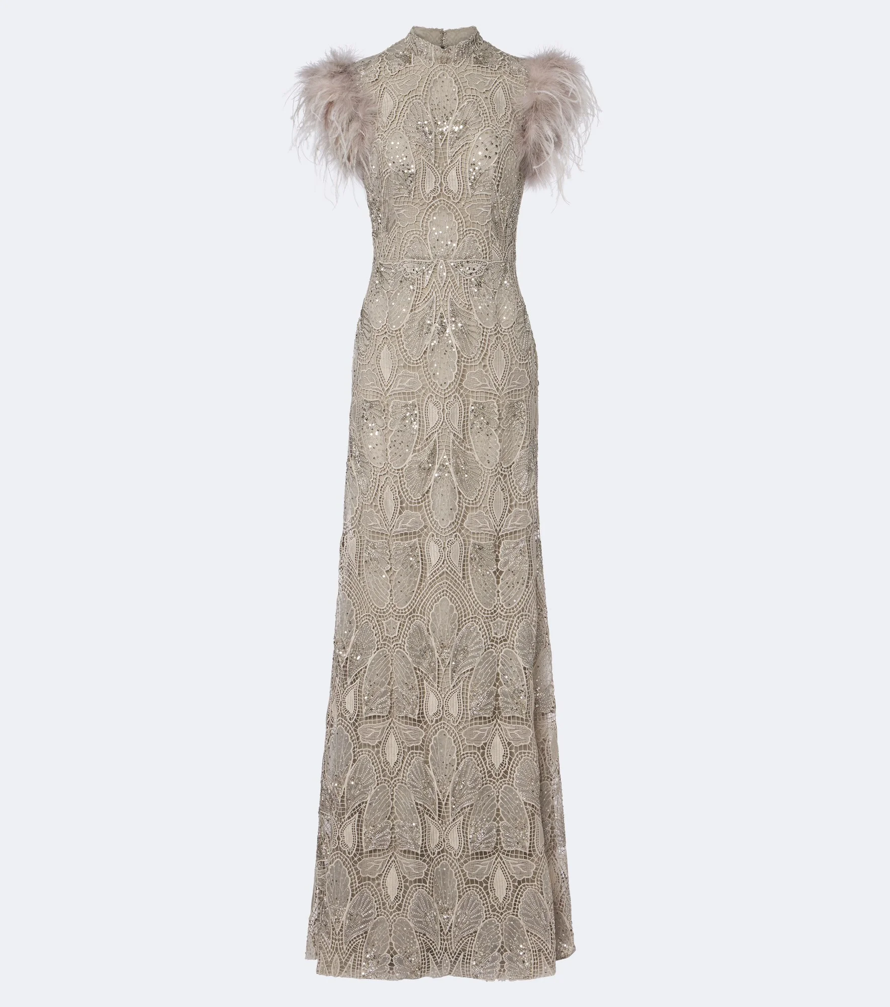 Embellished guipure lace gown - 1