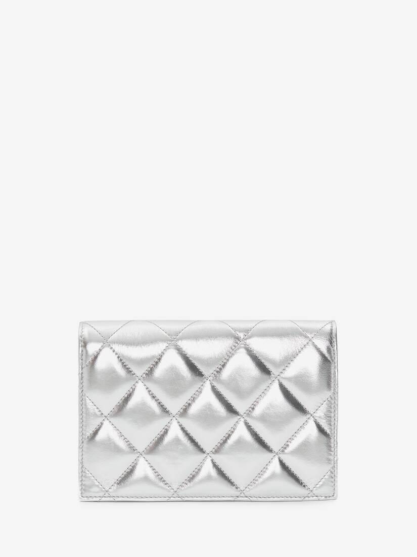 Mcqueen Graffiti Small Skull Bag in Silver/white - 3