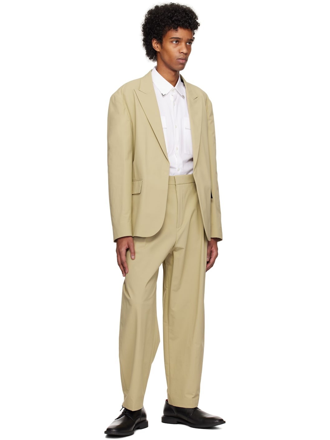 Beige Modern-Fit Blazer - 4