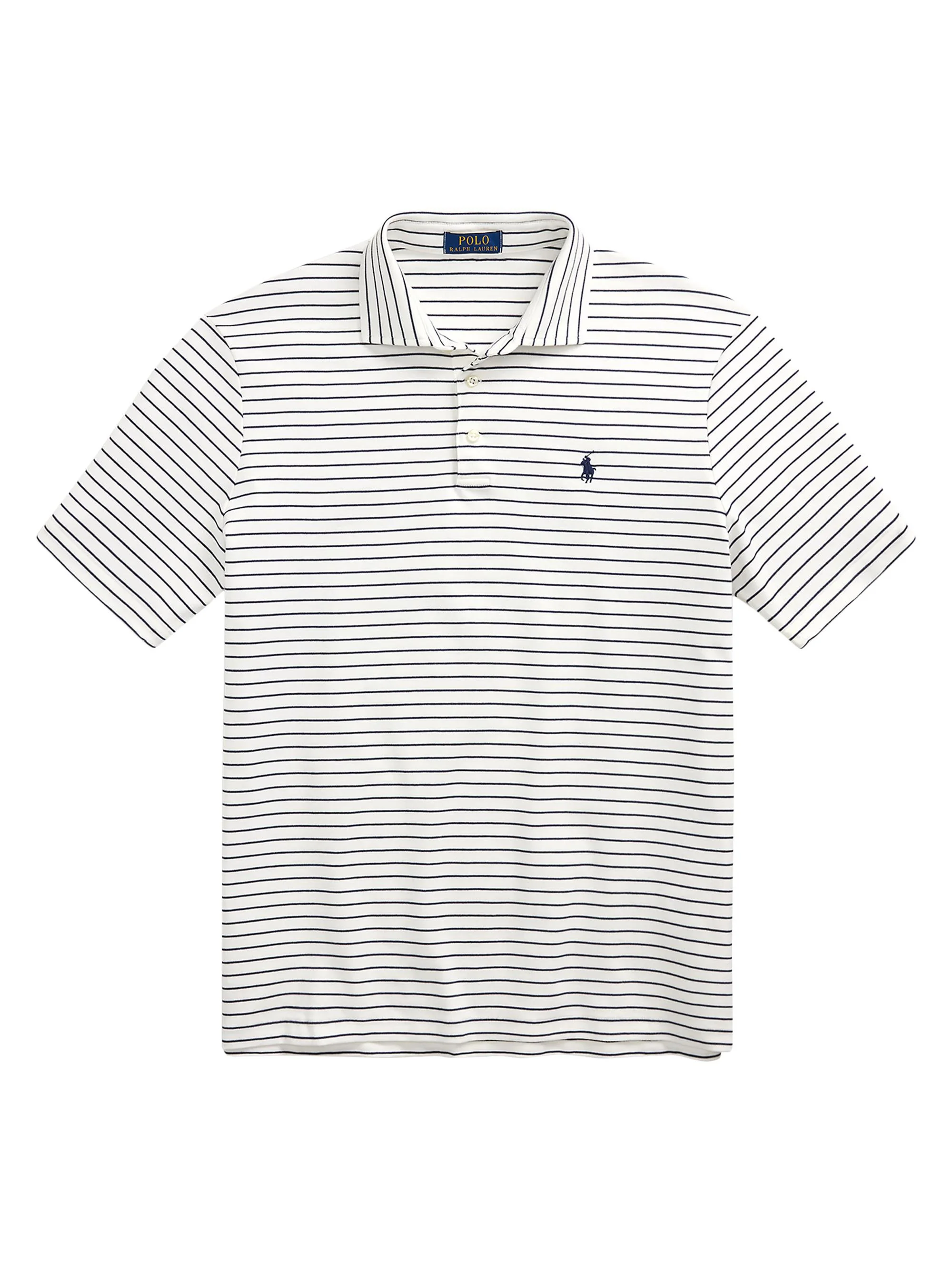 Men's Classic-Fit Soft Cotton Polo Shirt - White Refined Navy - 1
