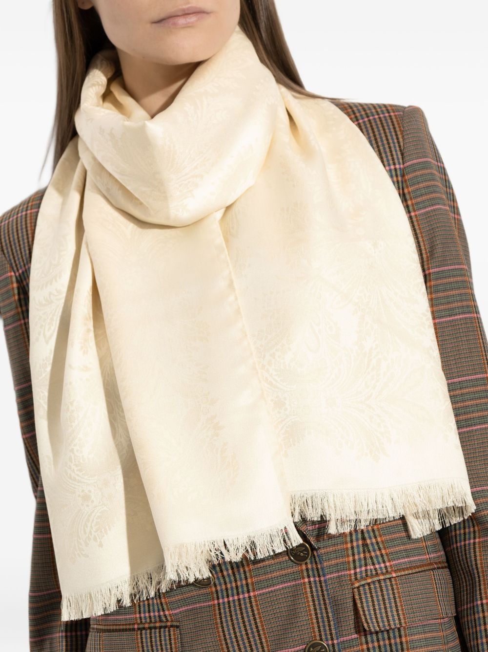 jacquard-pattern scarf - 4