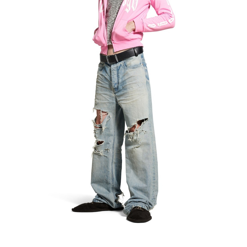 Integrated Belt Pants in Light Blue 5