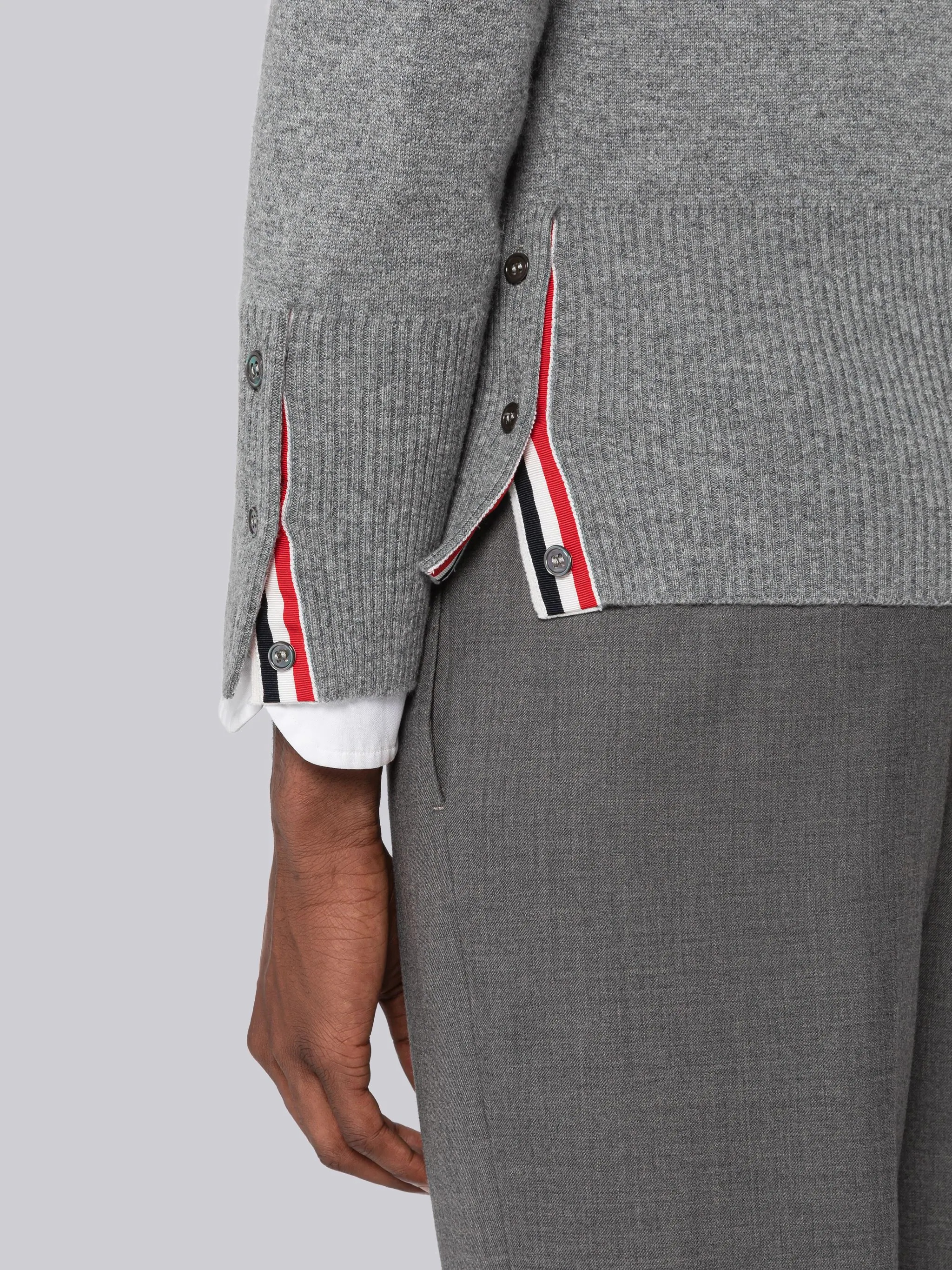 Cashmere Stripe V-Neck Cardigan - 6
