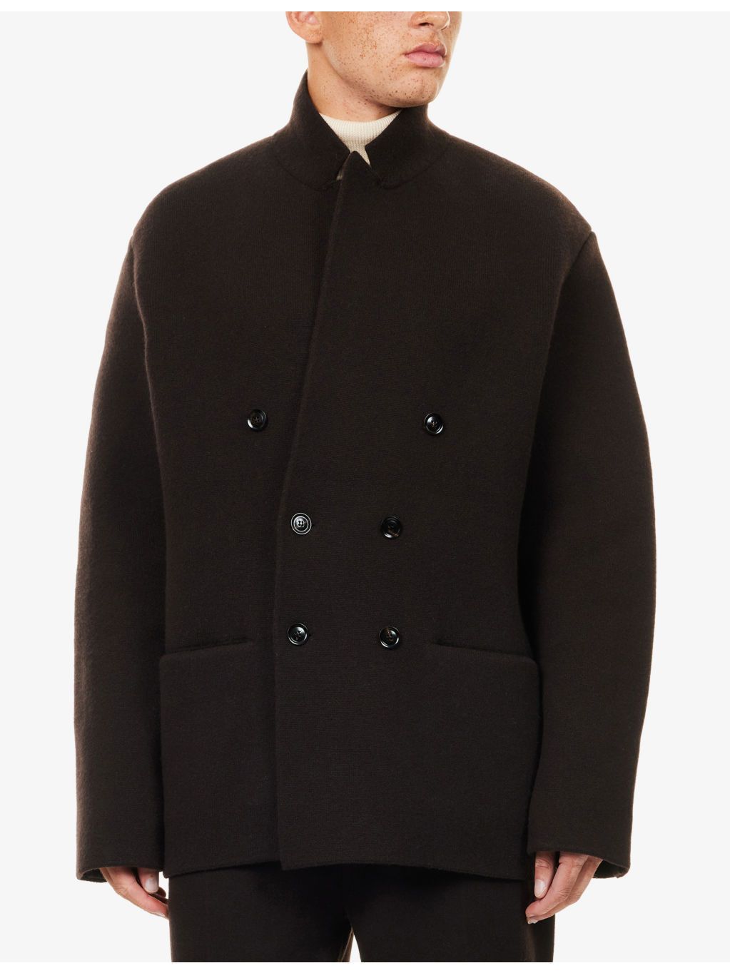 Notch-Lapels Relaxed-Fit Cashmere-Blend Blazer - 3