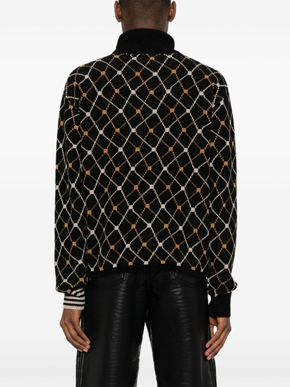 roll-neck jacquard jumper - 4